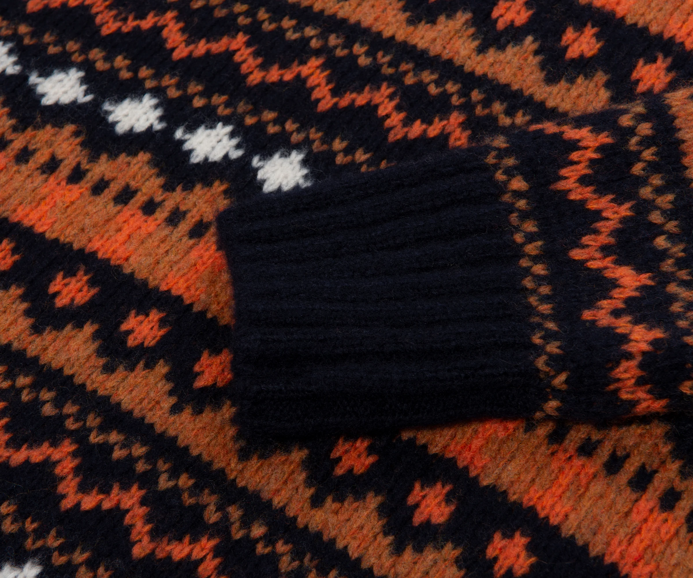 Paul & Shark Fishermans Nordic Roll Neck Knit Orange/Navy - Image 4