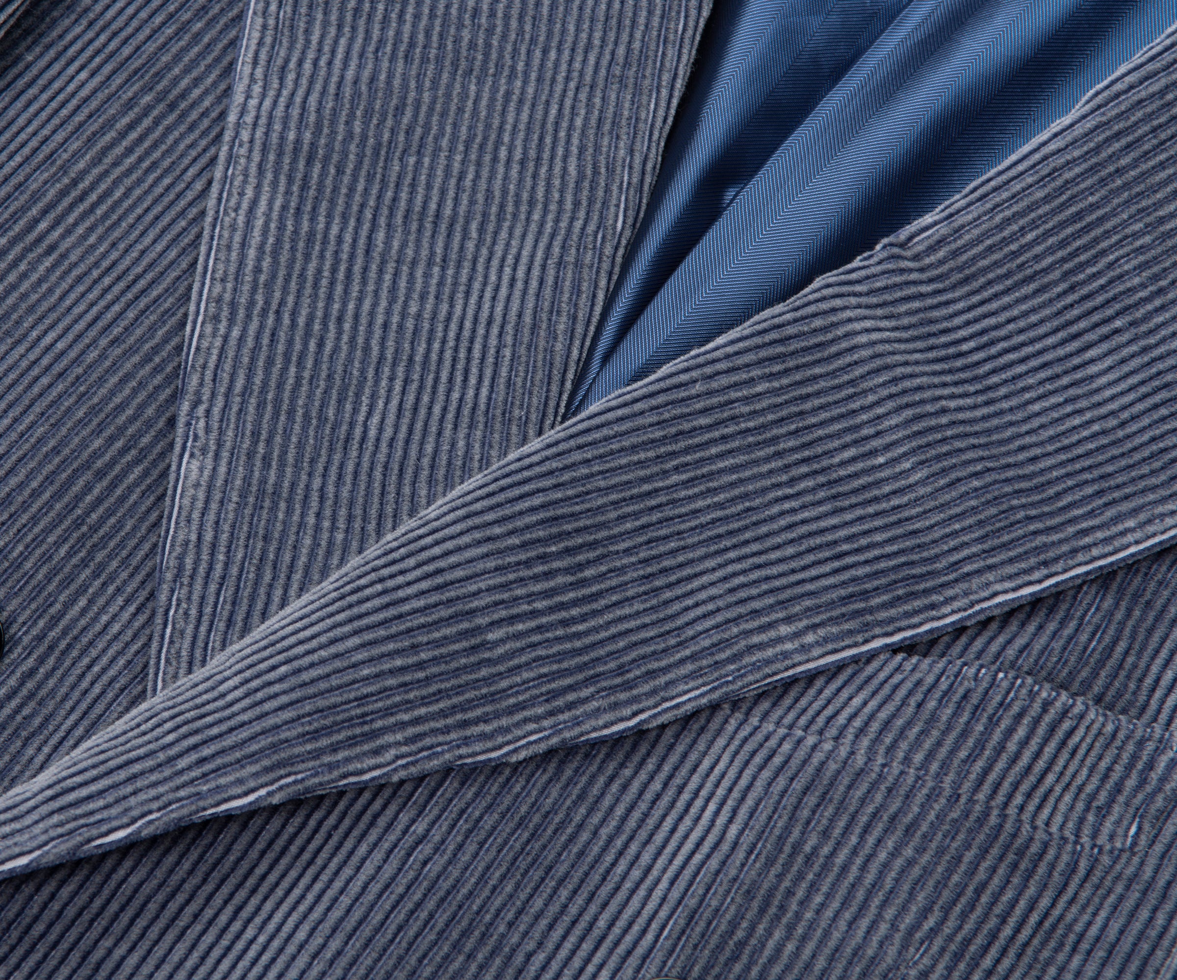 Canali Double Breasted Corduroy Suit Blue - Image 3