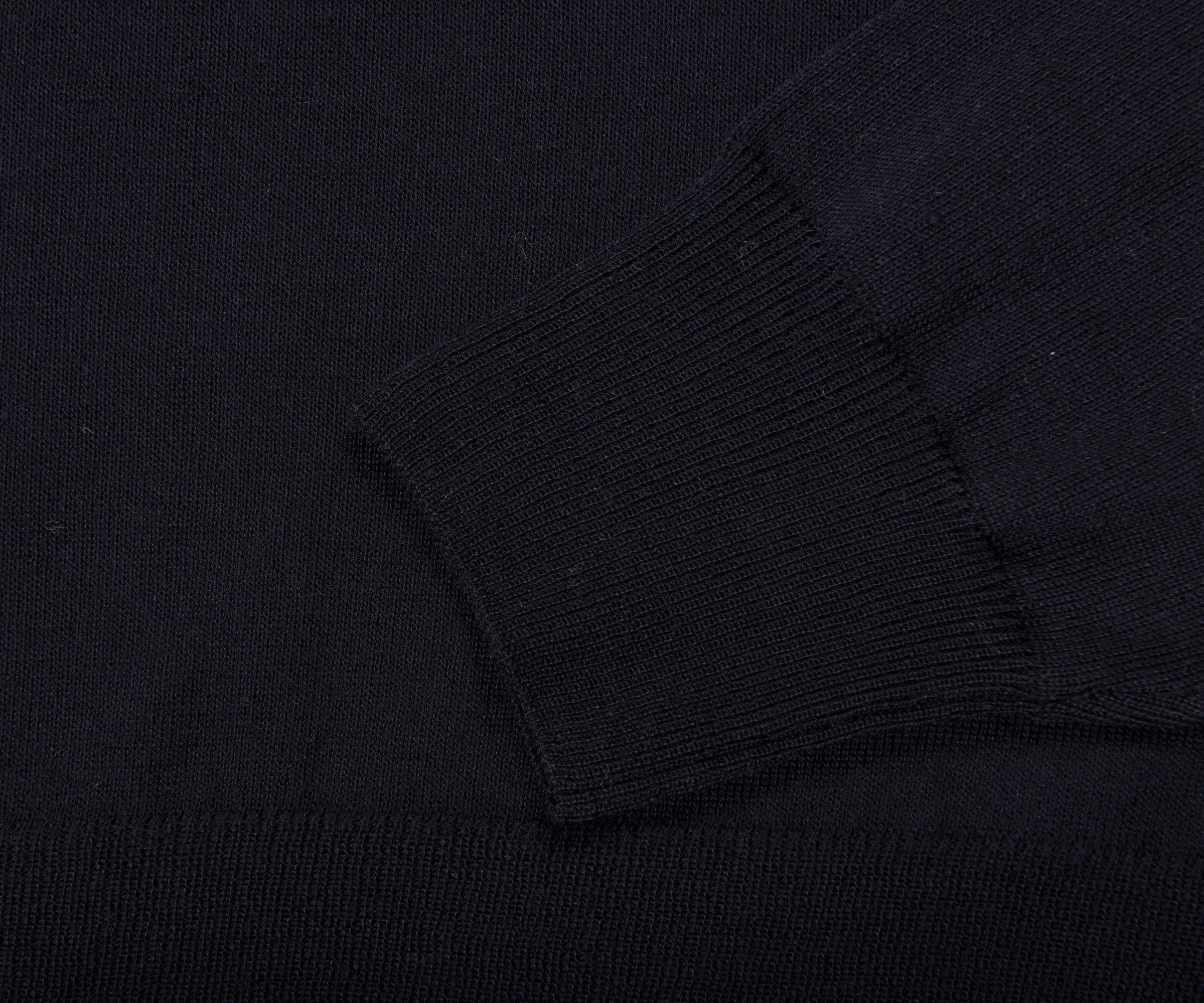 Canali Merino Wool Mock Turtleneck 1/4 Zip Knit Navy - Image 3