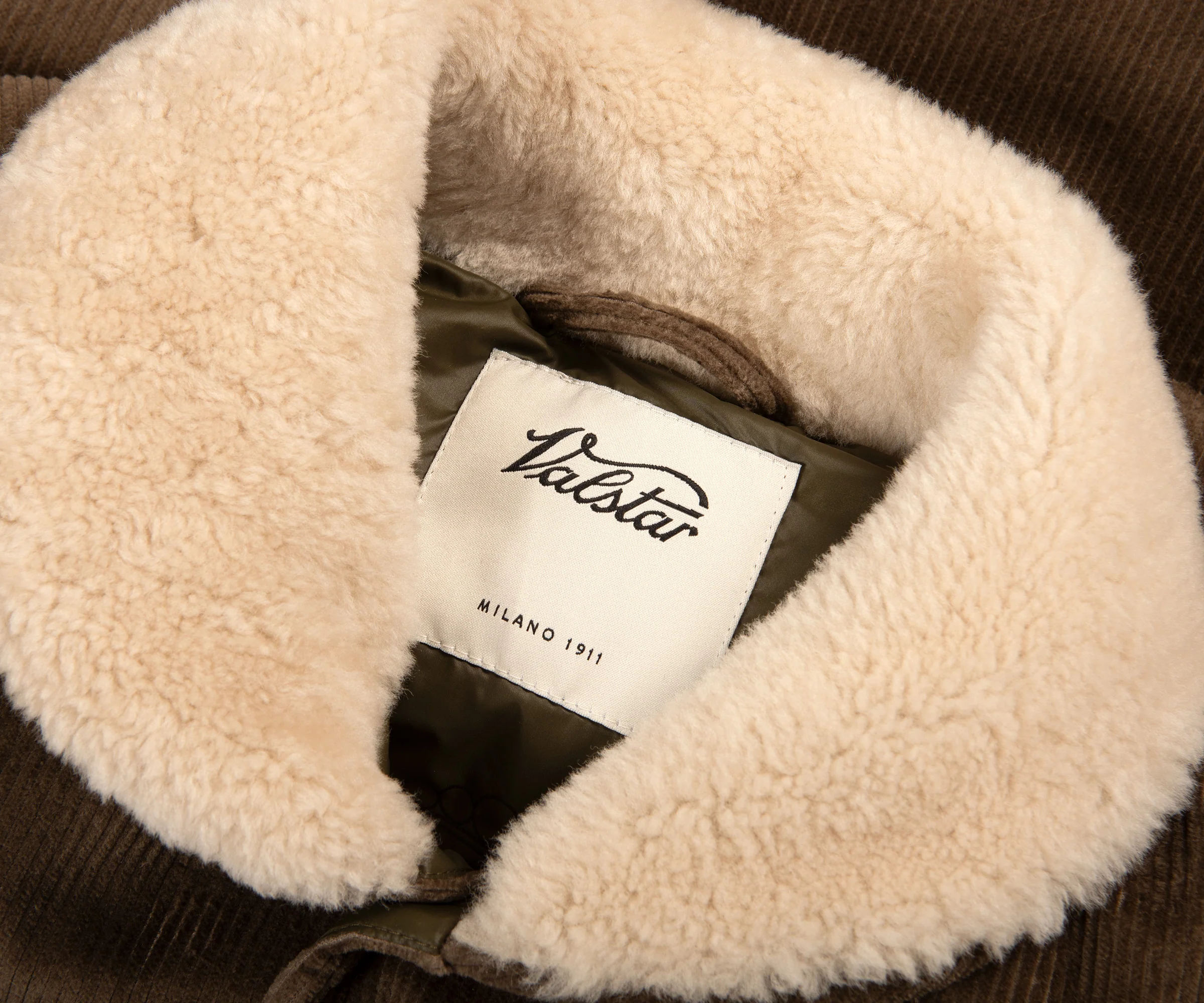 Valstar Corduroy Shearling Collar Gilet Fungo - Image 2