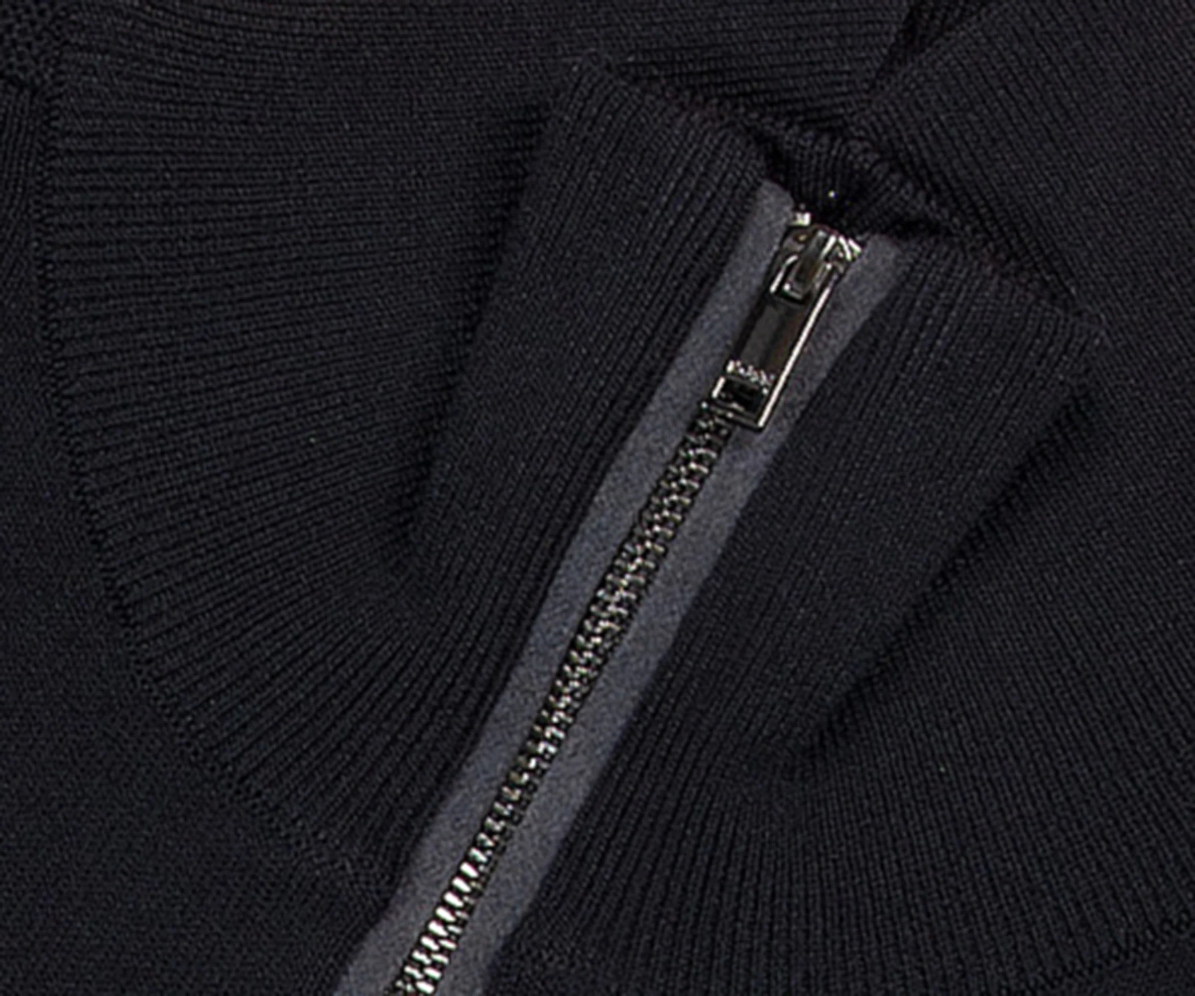 HUGO BOSS Padrone 1/4 Zip Merino Wool Knit Navy - Image 2