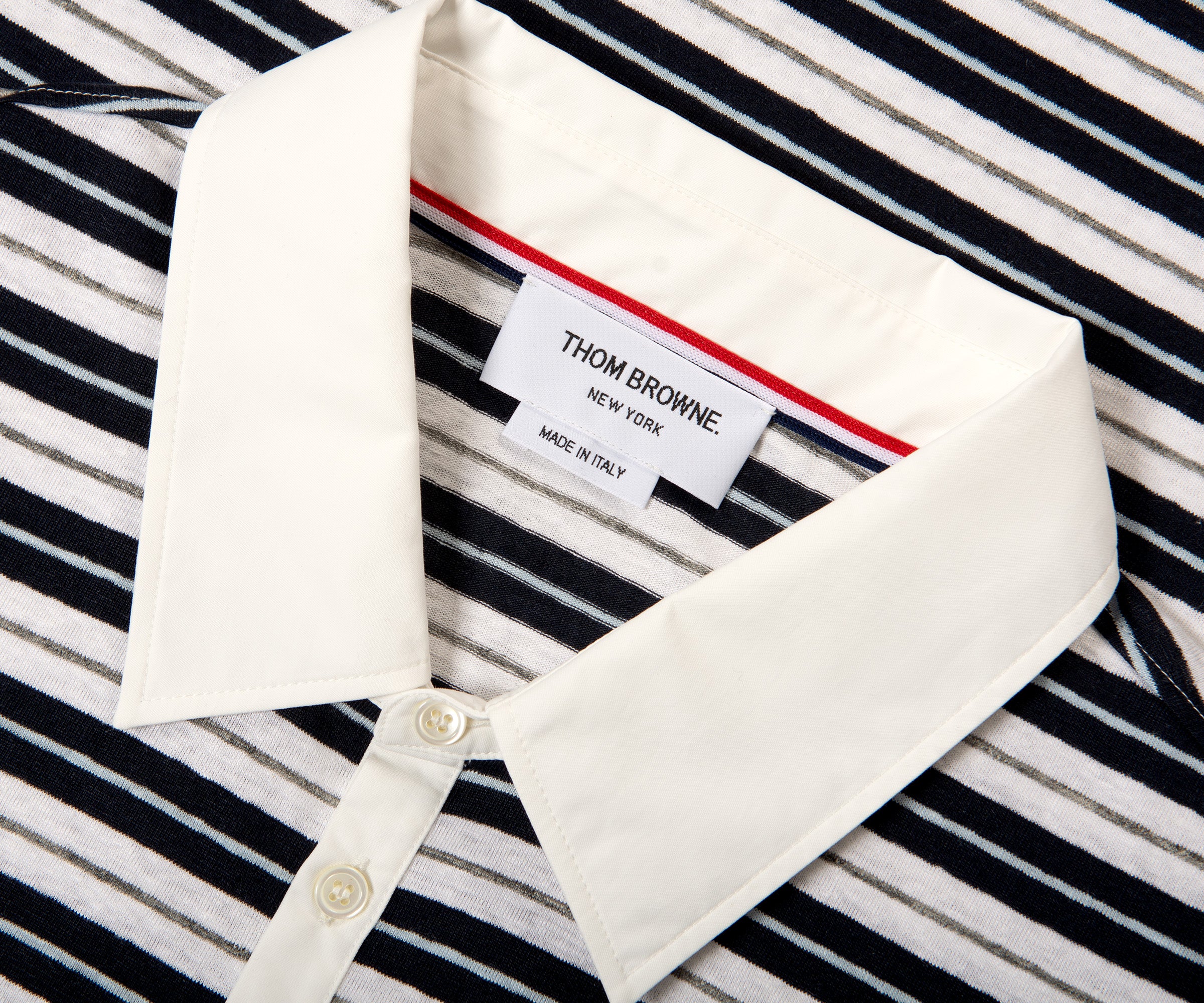 Thom Browne LS Striped Rugby Shirt Navy/White - Image 2