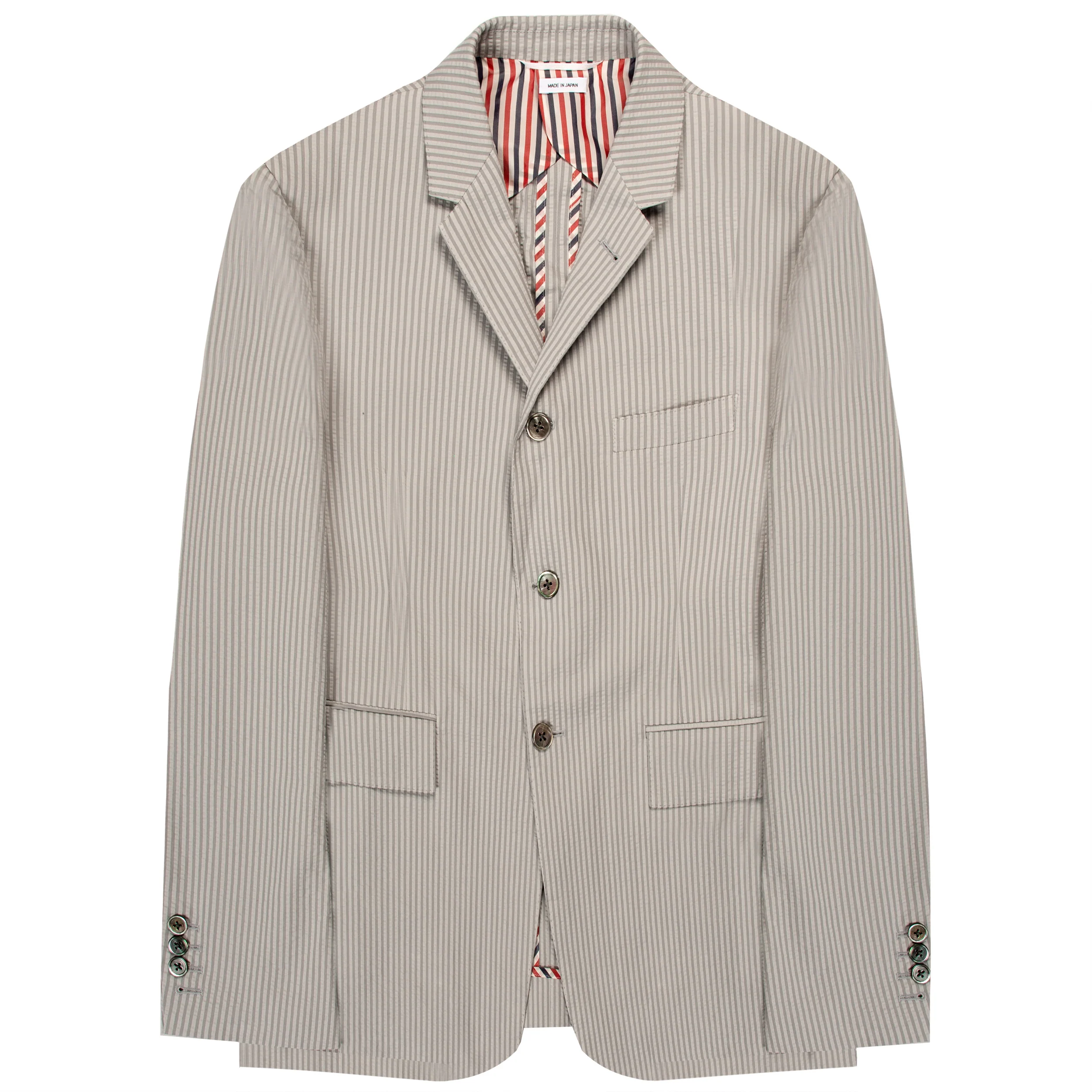 Thom Browne Seersucker Pinstriped Suit Grey - Image 2