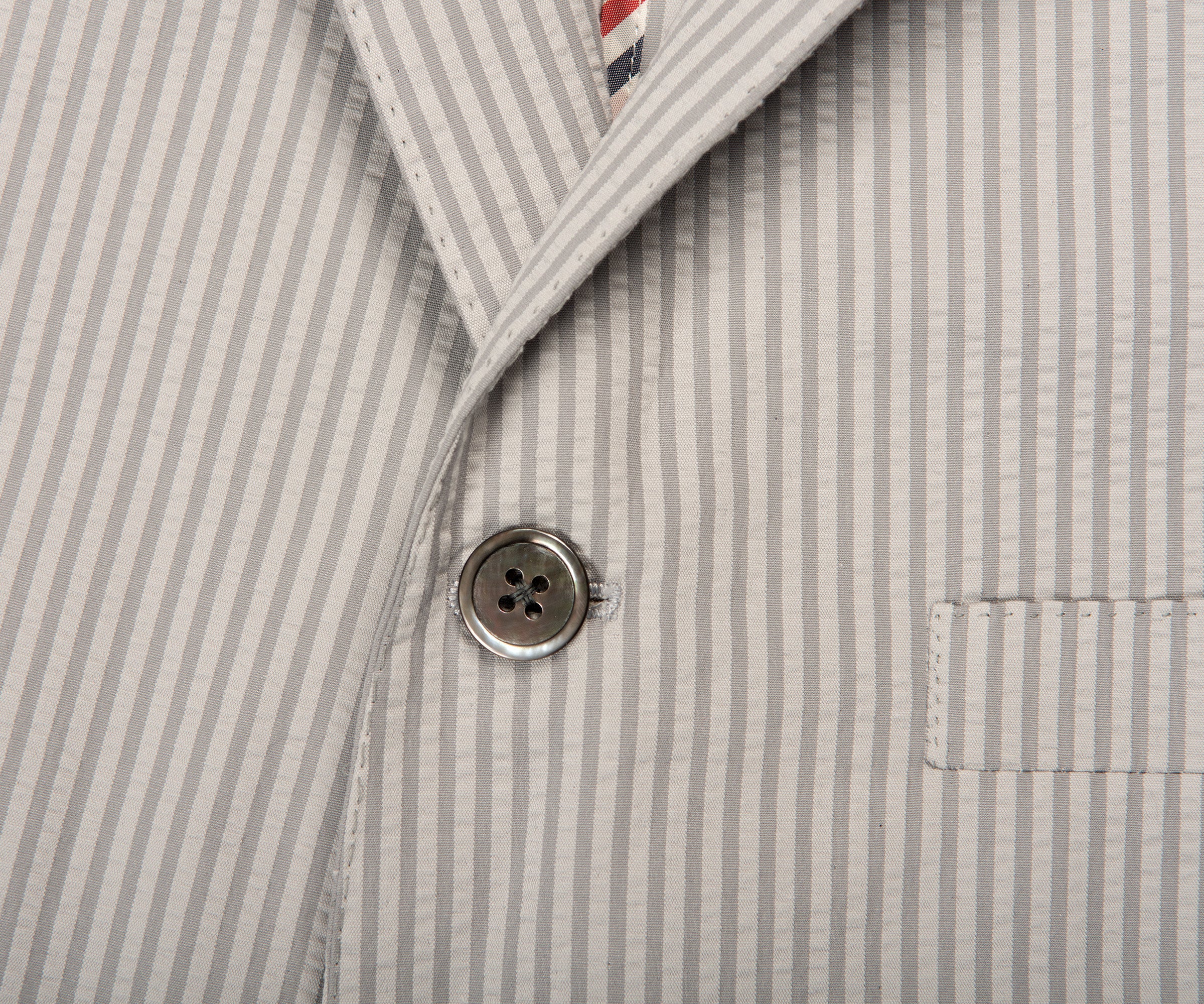 Thom Browne Seersucker Pinstriped Suit Grey - Image 4