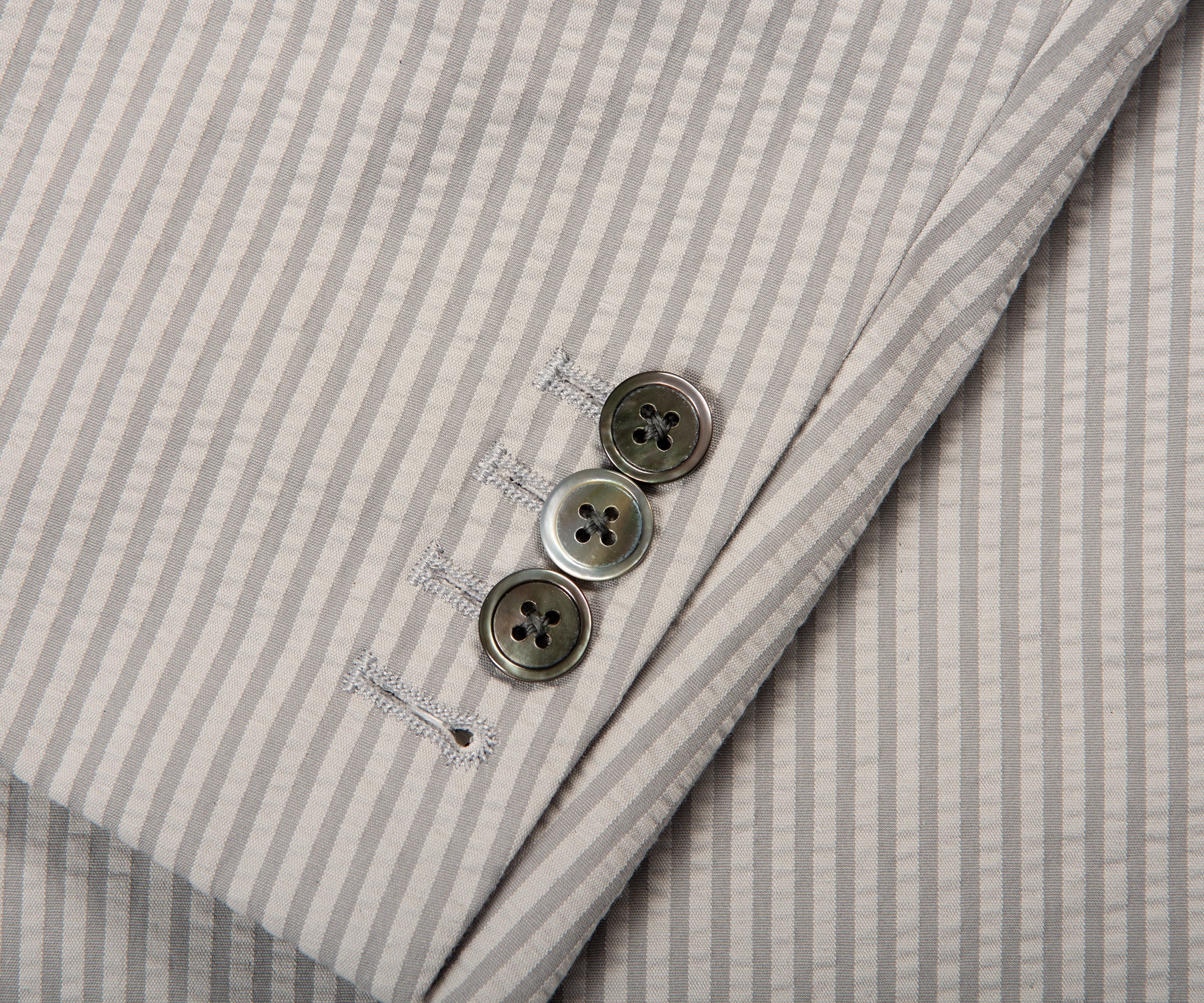 Thom Browne Seersucker Pinstriped Suit Grey - Image 6