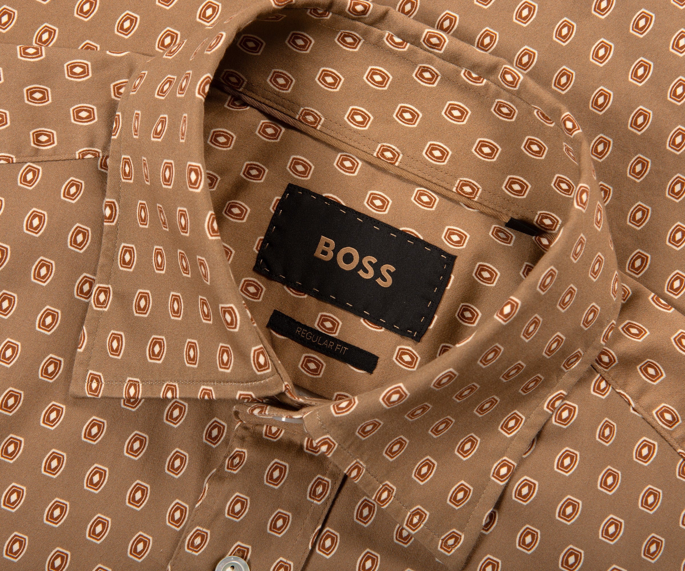 HUGO BOSS BOSS L-JIM-KENT Madallion Patterned Shirt Beige - Image 2