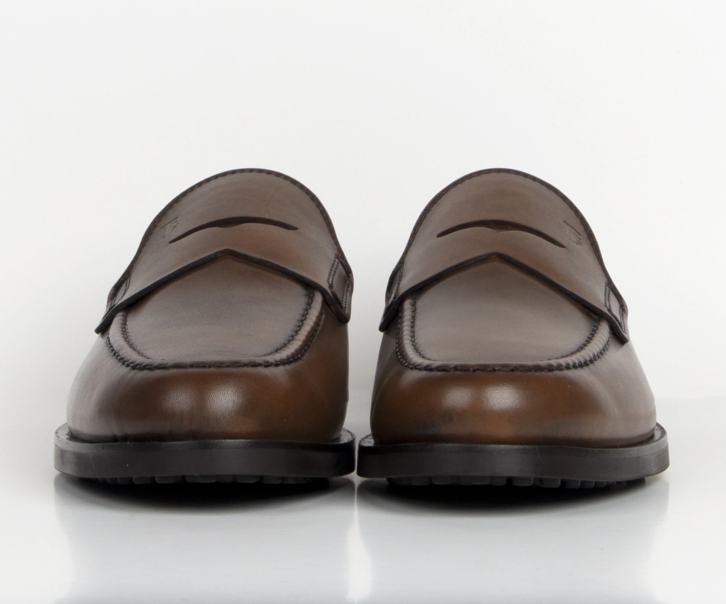 Tods Penny Rubber Sole Loafer Chocolate Brown - Image 3
