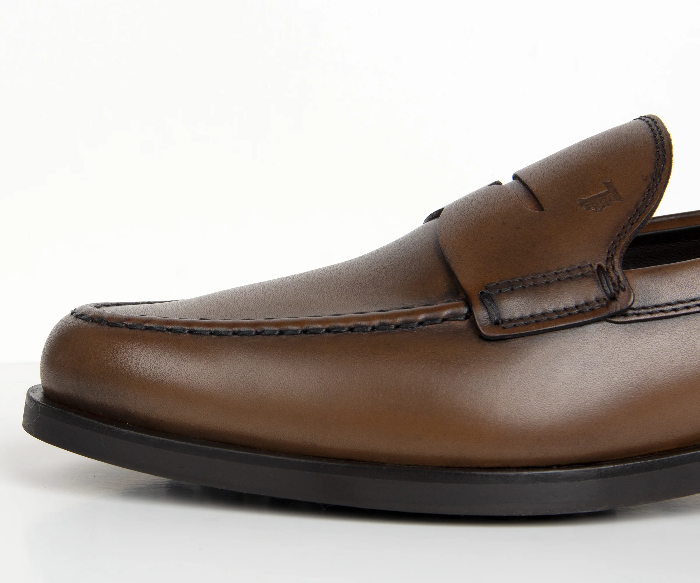 Tods Penny Rubber Sole Loafer Chocolate Brown - Image 4