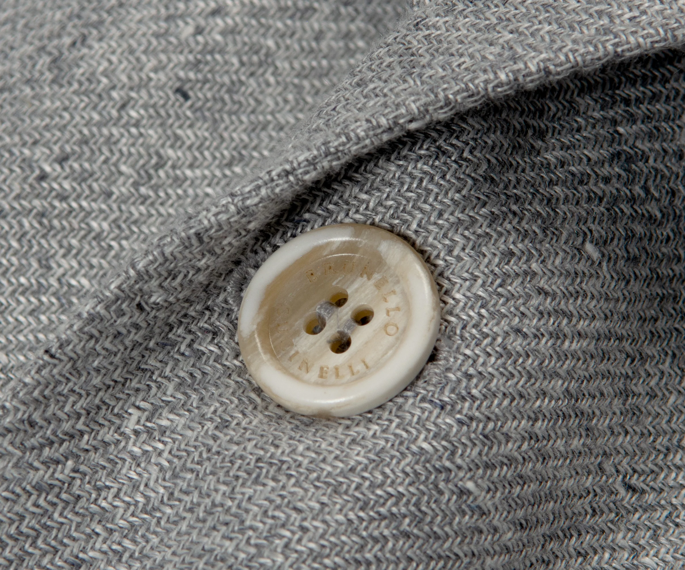 BRUNELLO CUCINELLI Textured Linen SB Blazer Grey - Image 3