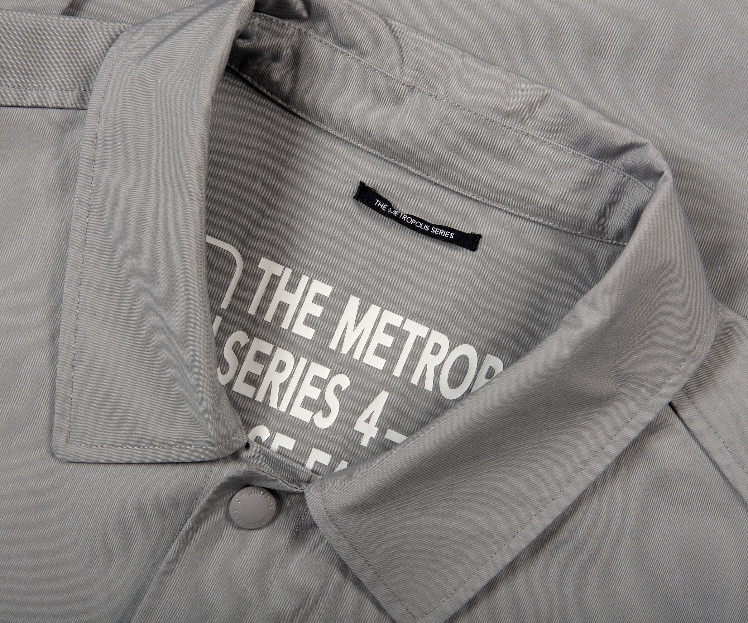 C.P. Company Metropolis Full Button Overshirt Drizzle Grey - Image 2