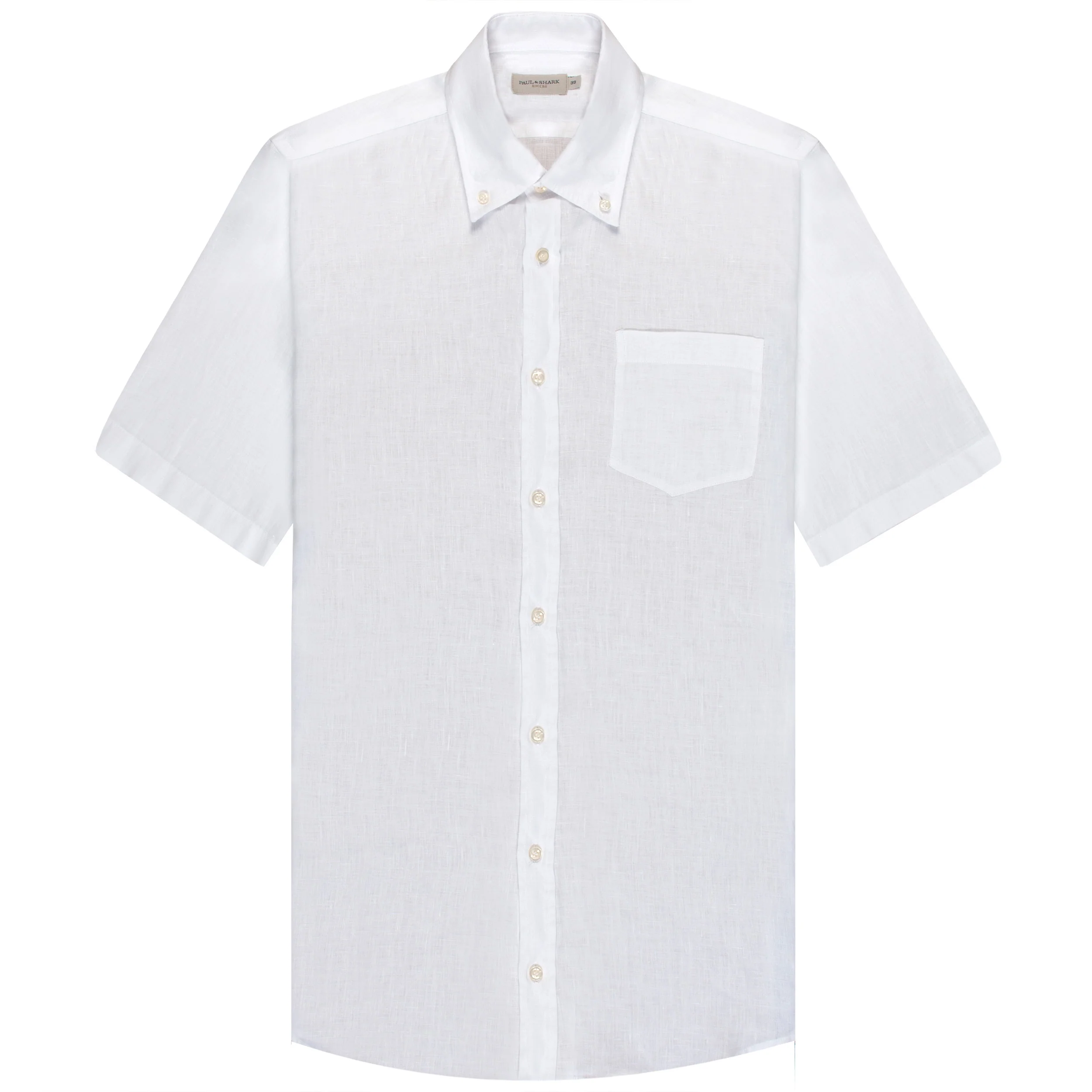 Paul & Shark SS Riviera Linen Shirt White