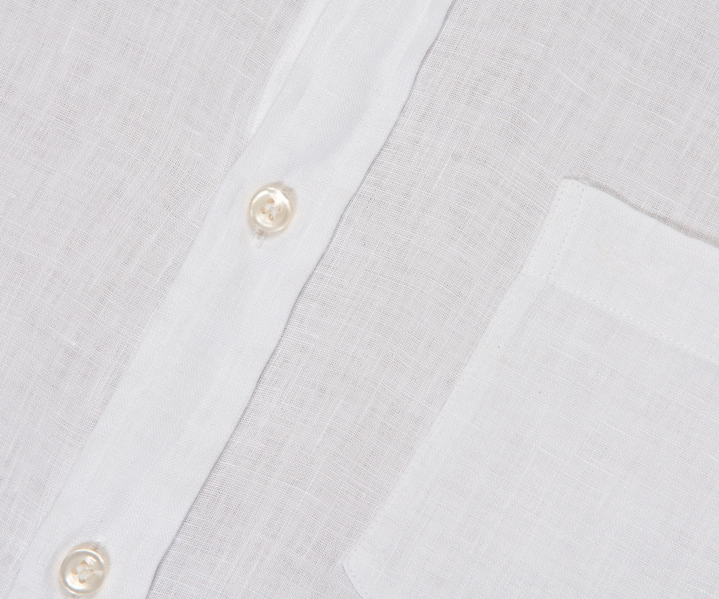 Paul & Shark SS Riviera Linen Shirt White - Image 3