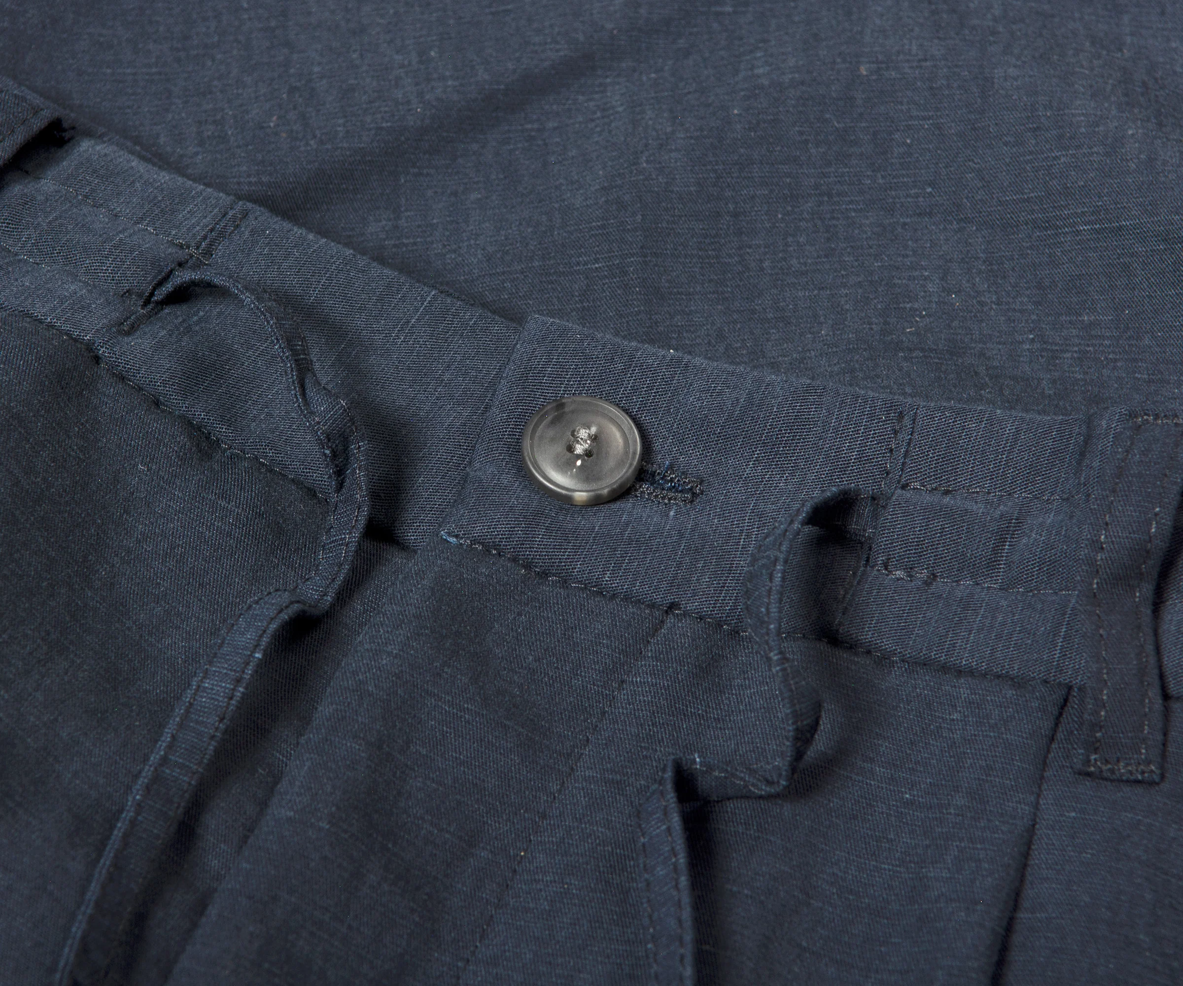 HUGO BOSS C-Perin Linen Drawstring Trousers Navy - Image 2