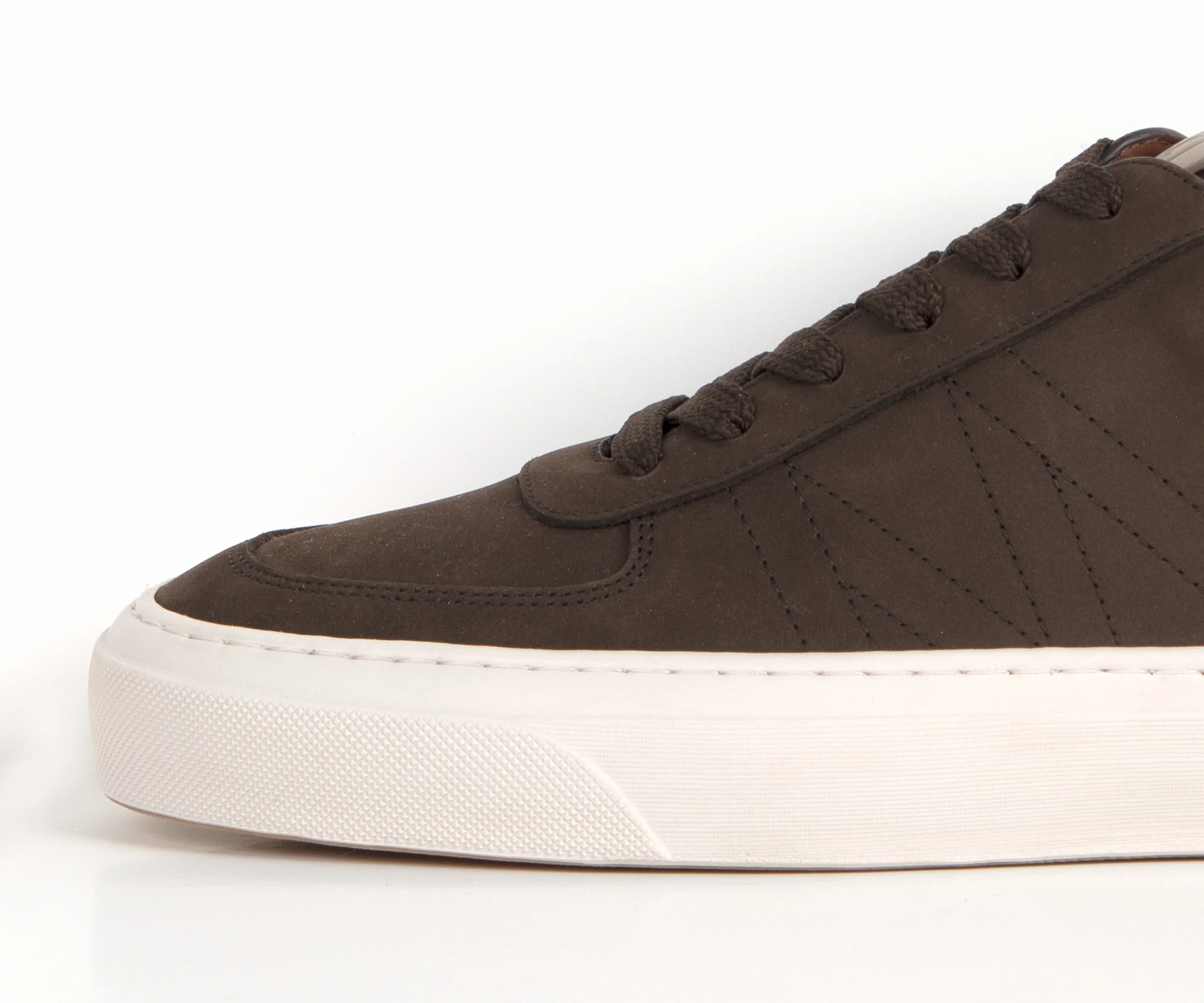 Moncler Monclub Stitched Suede Trainer Brown - Image 2