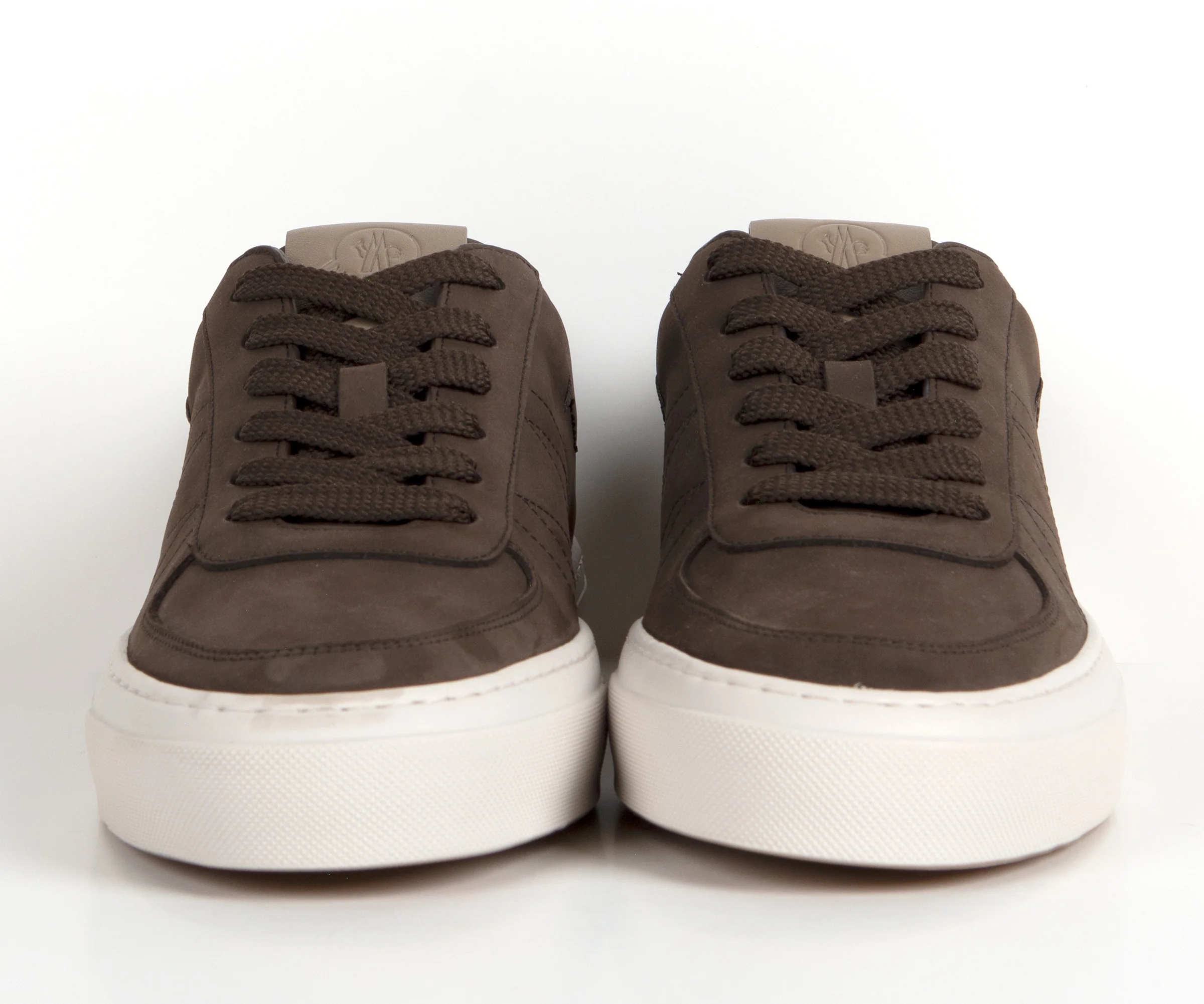 Moncler Monclub Stitched Suede Trainer Brown - Image 3