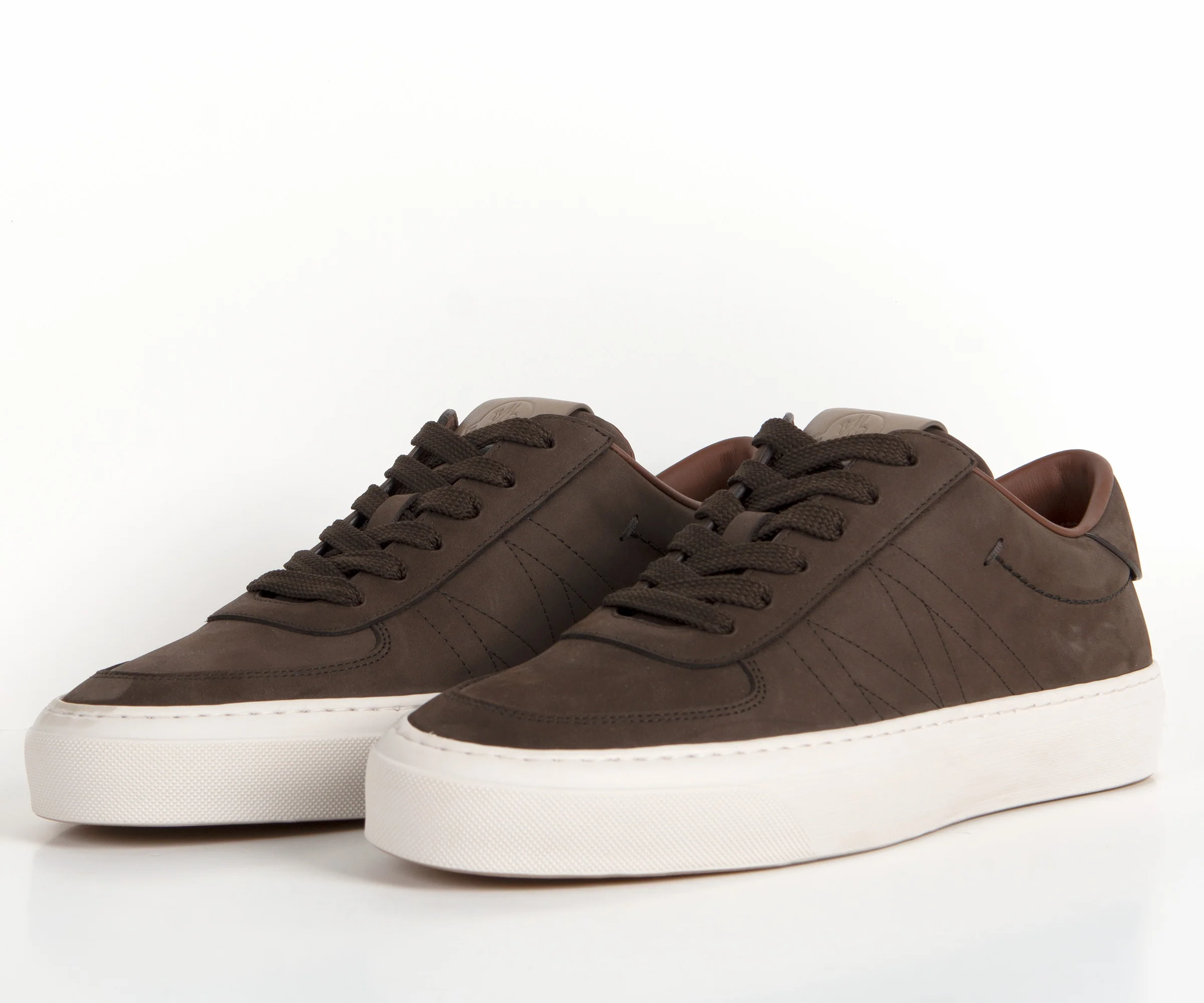 Moncler Monclub Stitched Suede Trainer Brown - Image 5