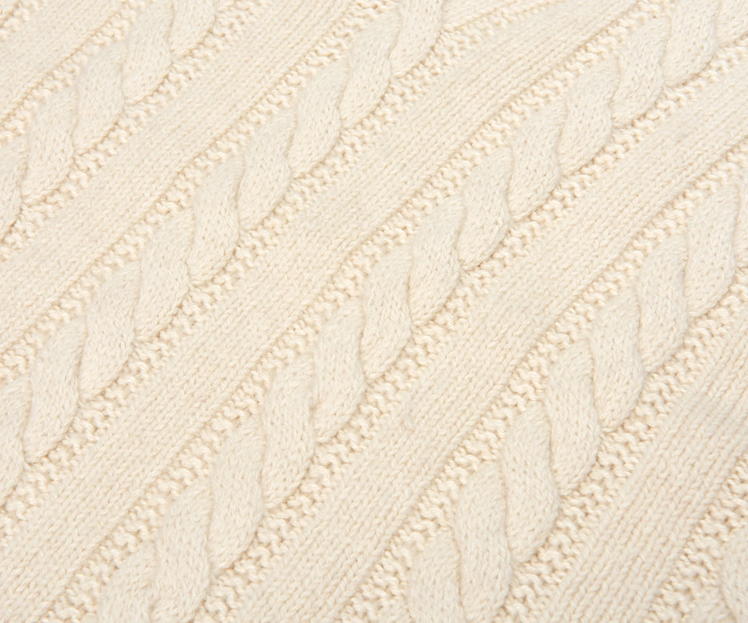 Ralph Lauren V Neck Aran Knitted Vest Cream - Image 3