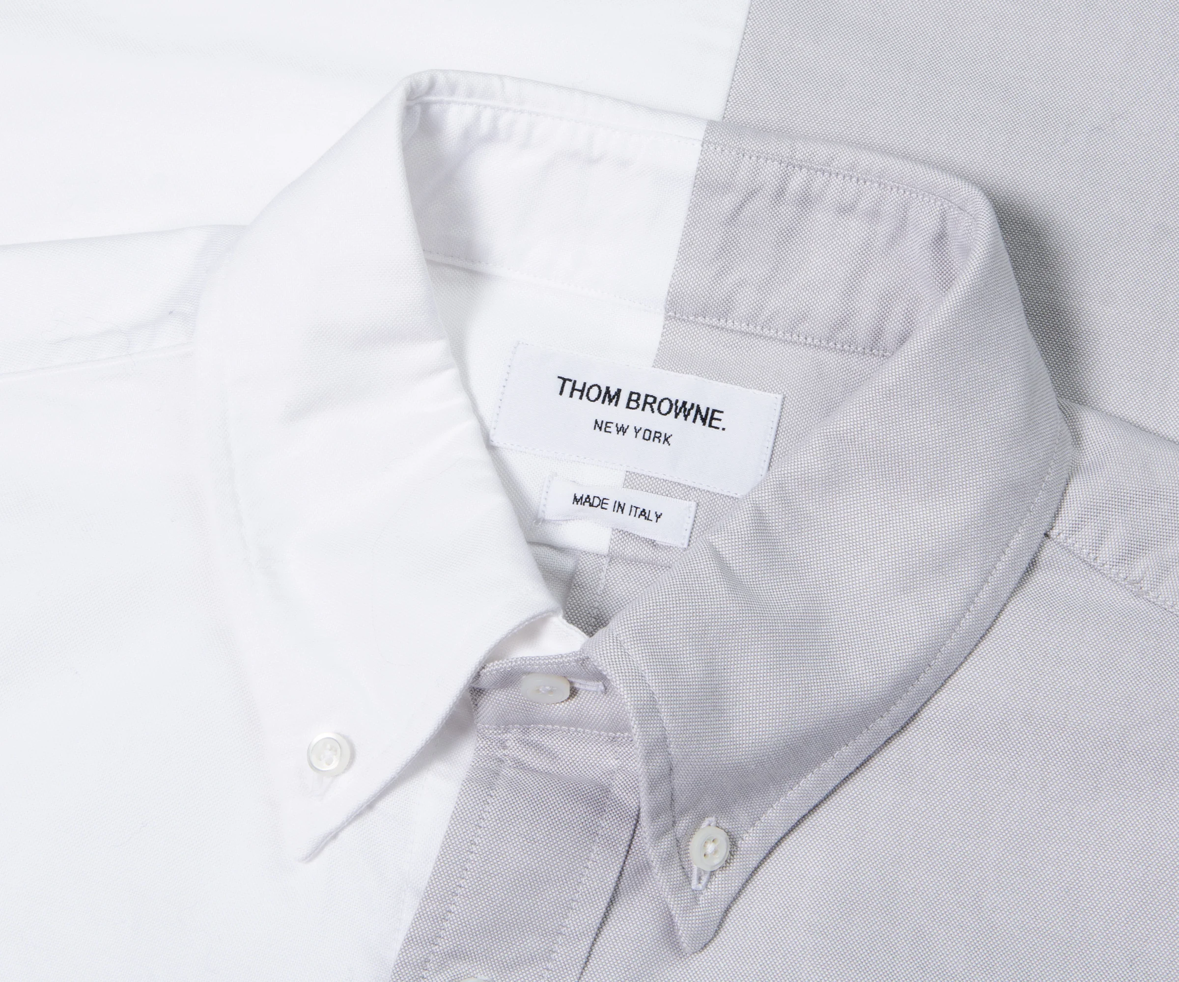 Thom Browne Oxford Split Shirt Grey/White - Image 2