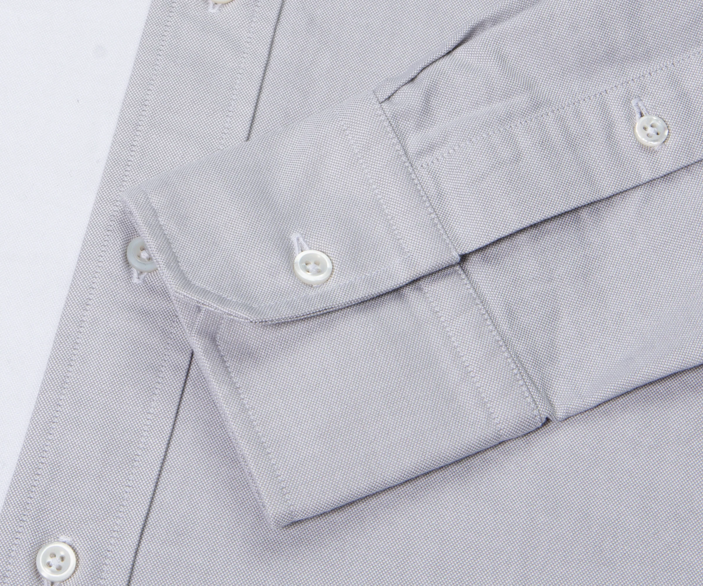 Thom Browne Oxford Split Shirt Grey/White - Image 3