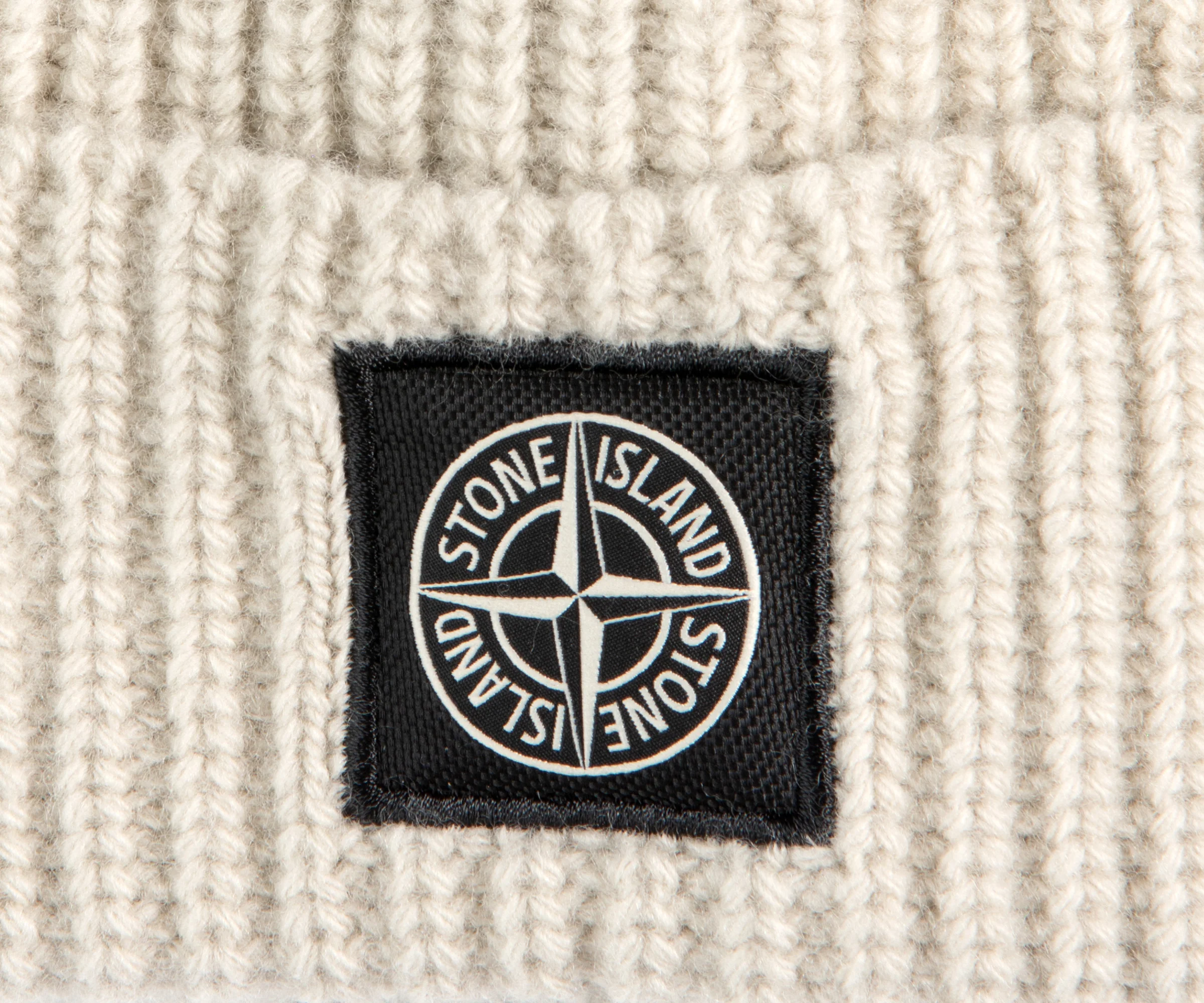 Stone Island Wool Ribbed Patch Beanie Plaster - Image 2