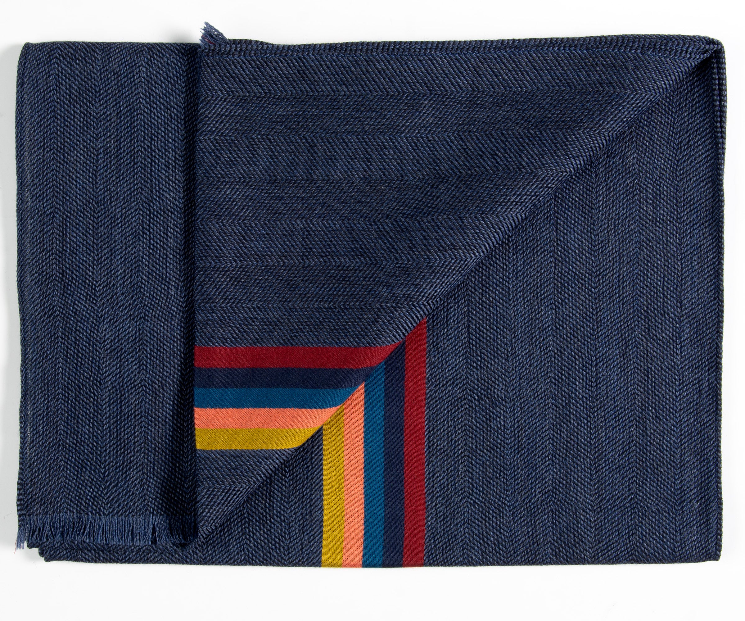 Paul Smith Central Stripe Scarf Navy - Image 2
