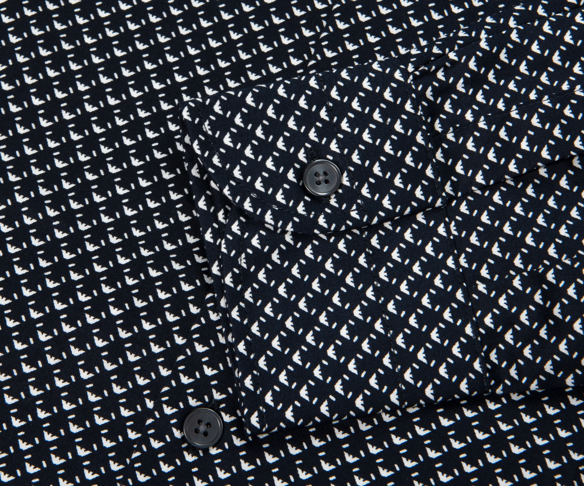 Emporio Armani Multi Eagle Patterned Shirt Navy/White - Image 2
