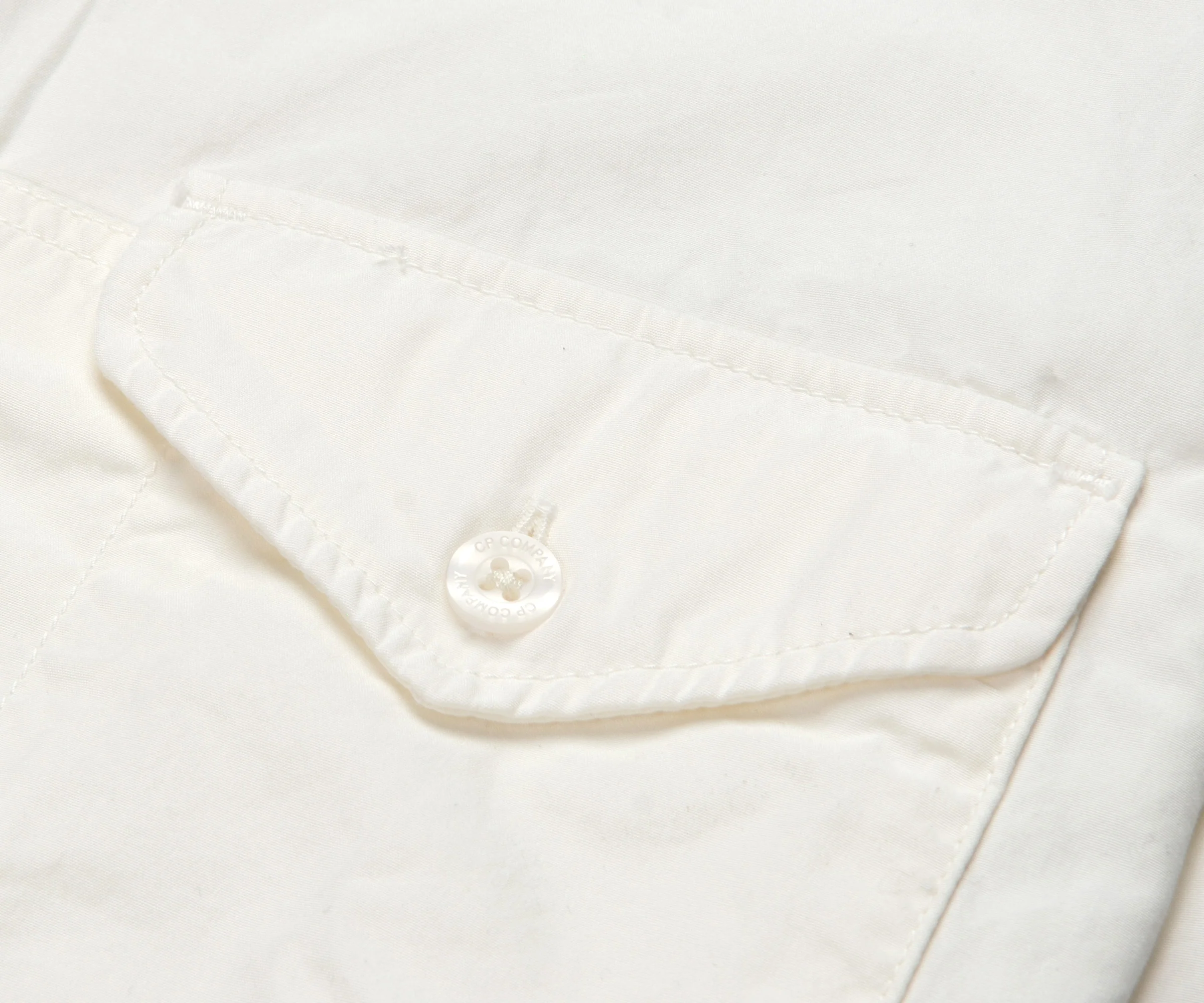 C.P. Company LS Poplin Shirt Off White - Image 3