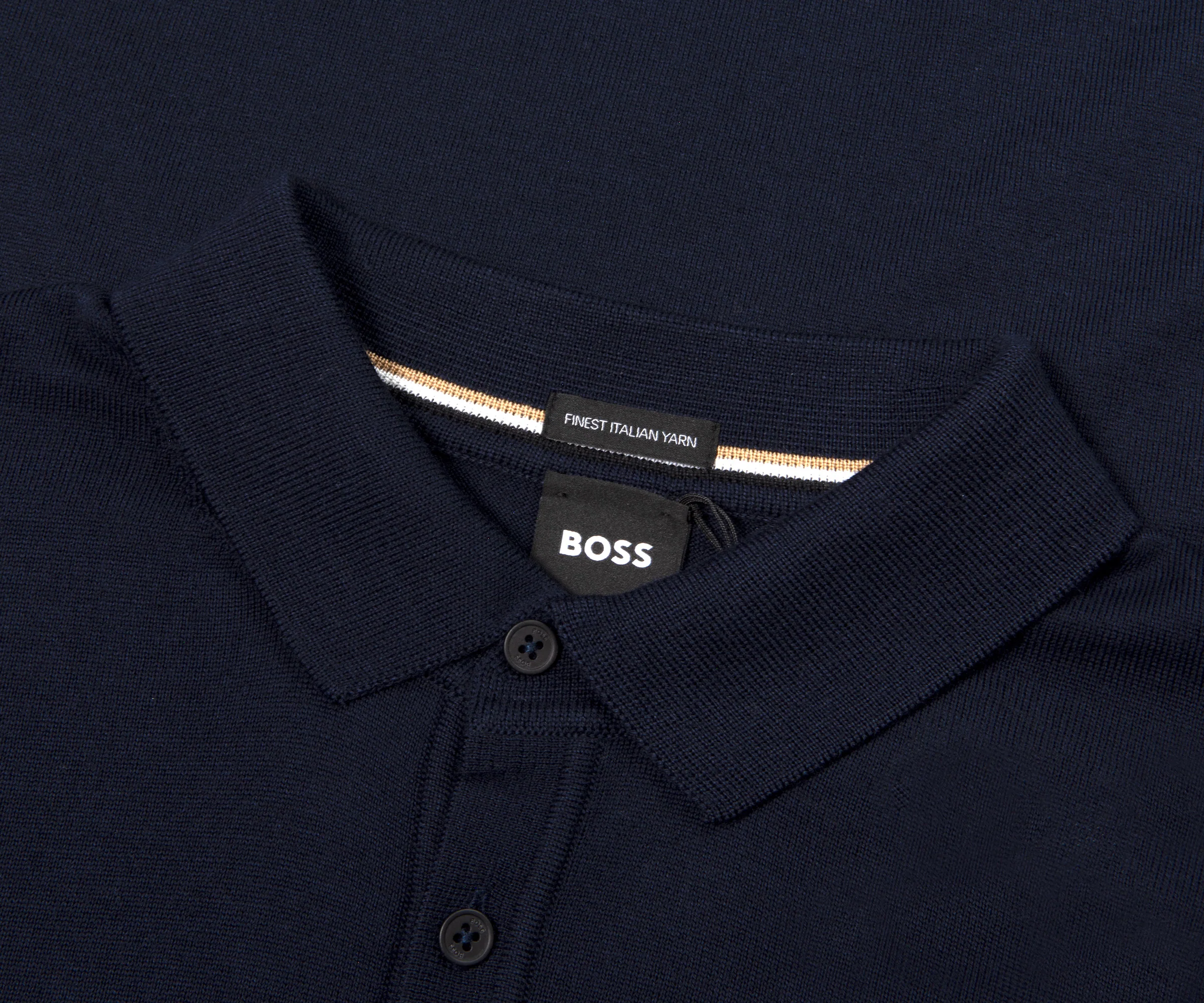 BOSS H-Peaver Slim Fit Mercerised Polo Dark Navy - Image 4