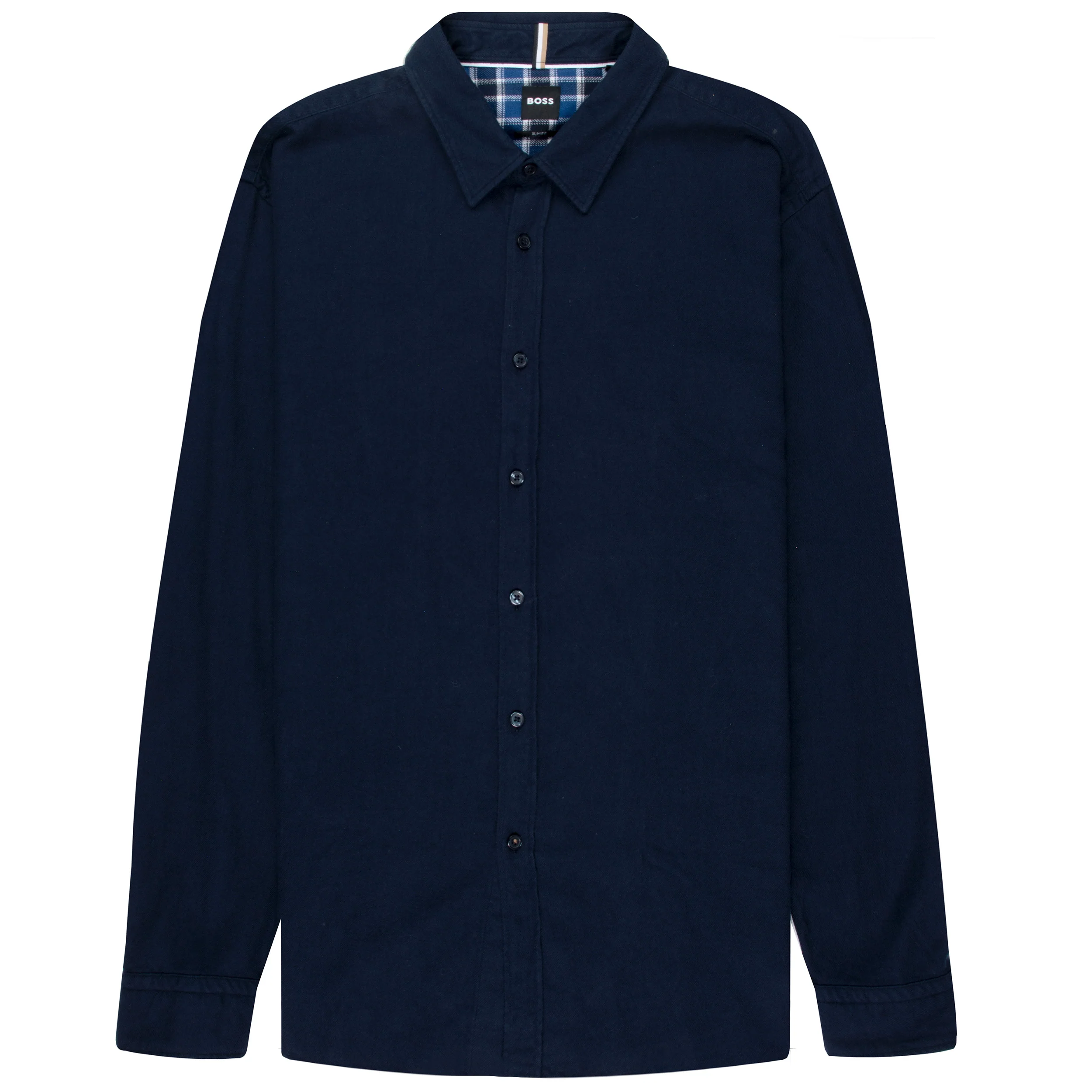 BOSS Brushed Cotton Shirt Navy