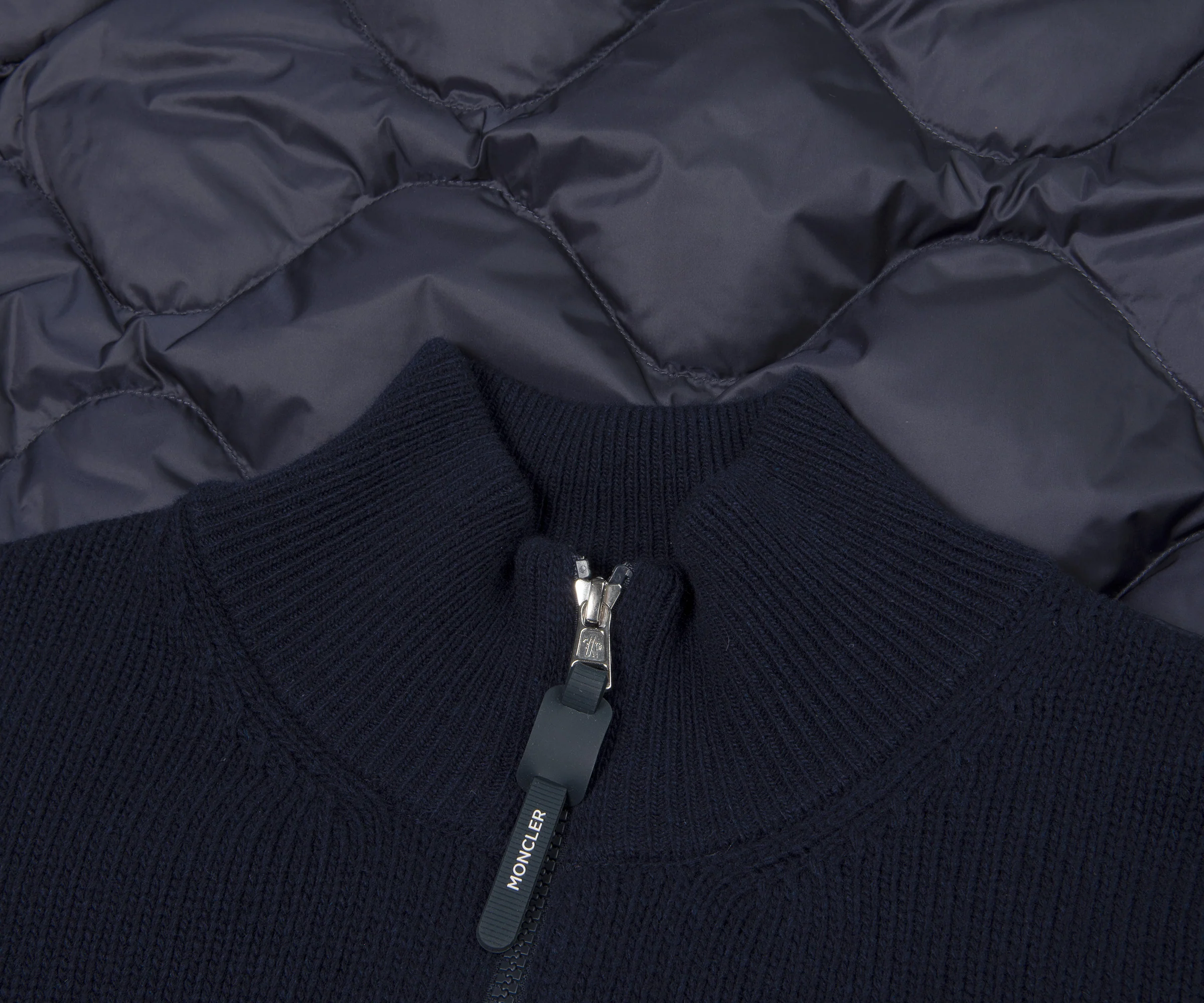Moncler Back Quilted Zip Up Cardigan Navy - Image 7