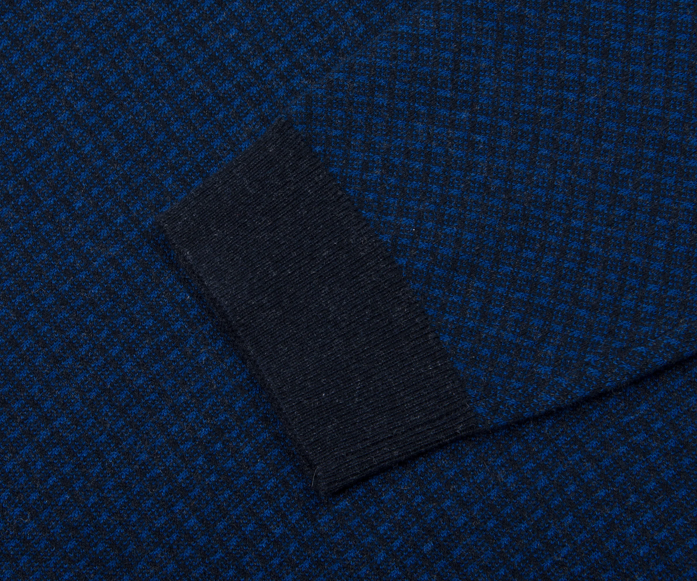 BOSS Textured Crew Neck Knitwear Navy - Image 2