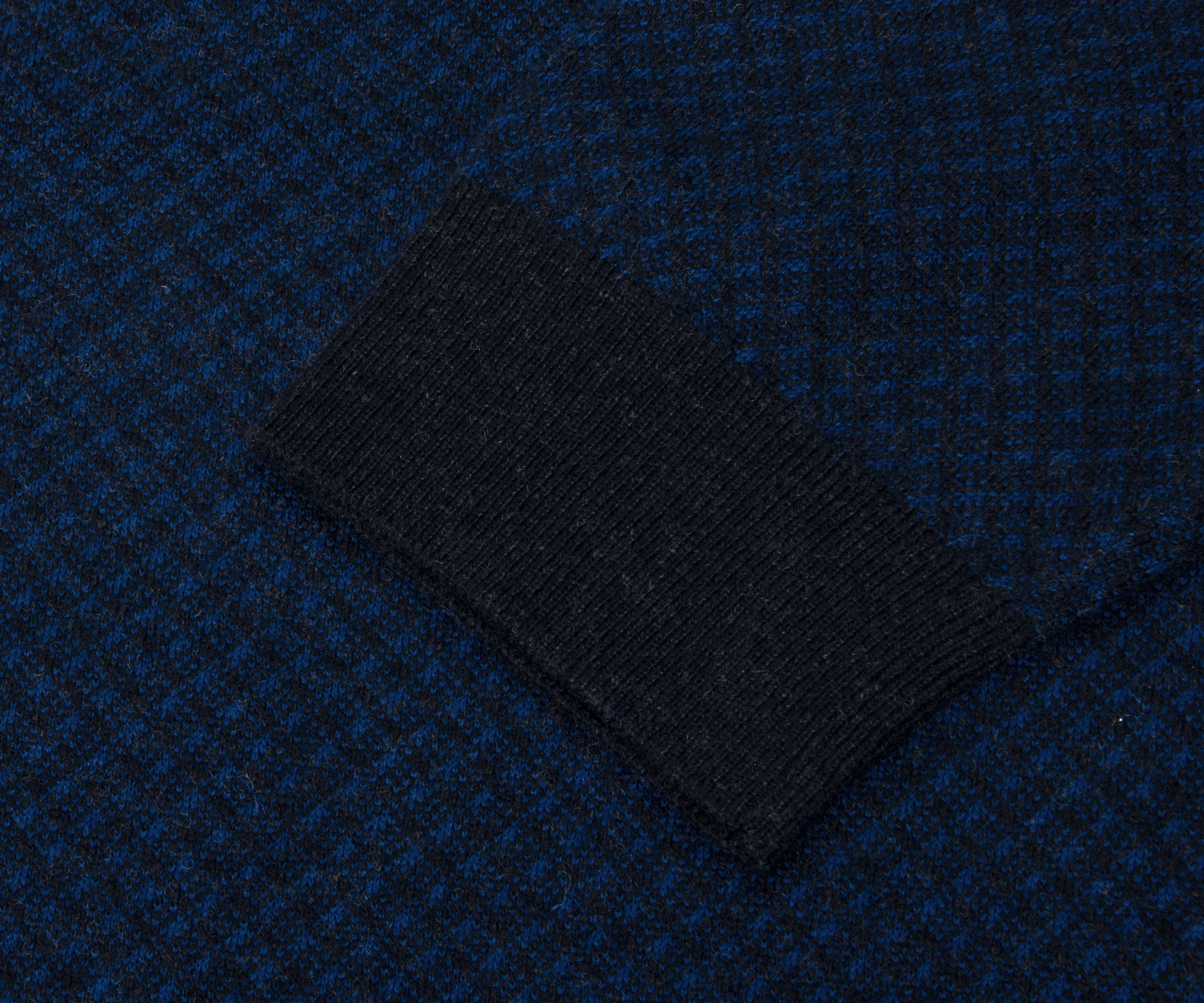 BOSS H-Eltorino Textured 1/4 Zip Knitwear Navy - Image 3