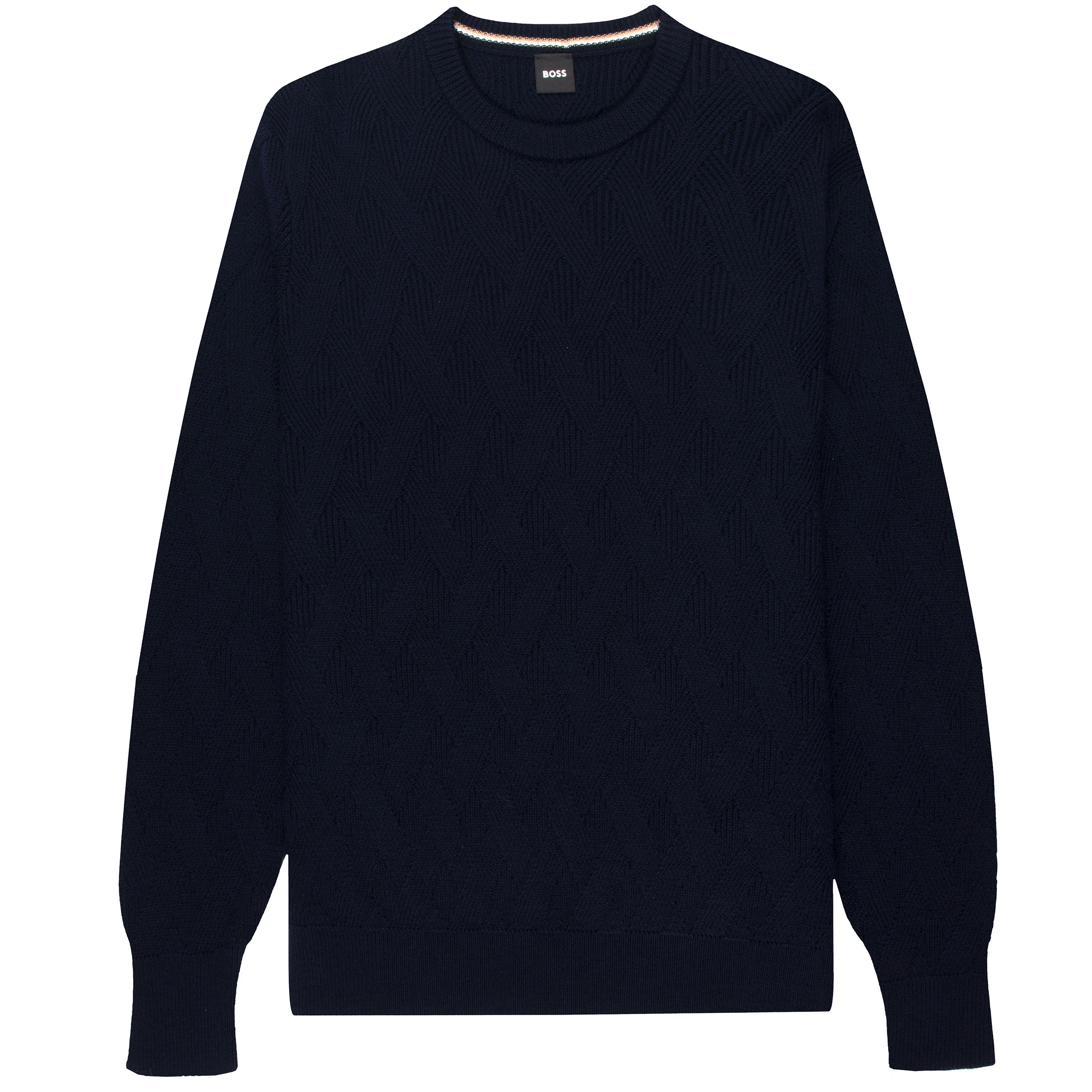 BOSS H-Elfredo woollen Patterned Knit Navy