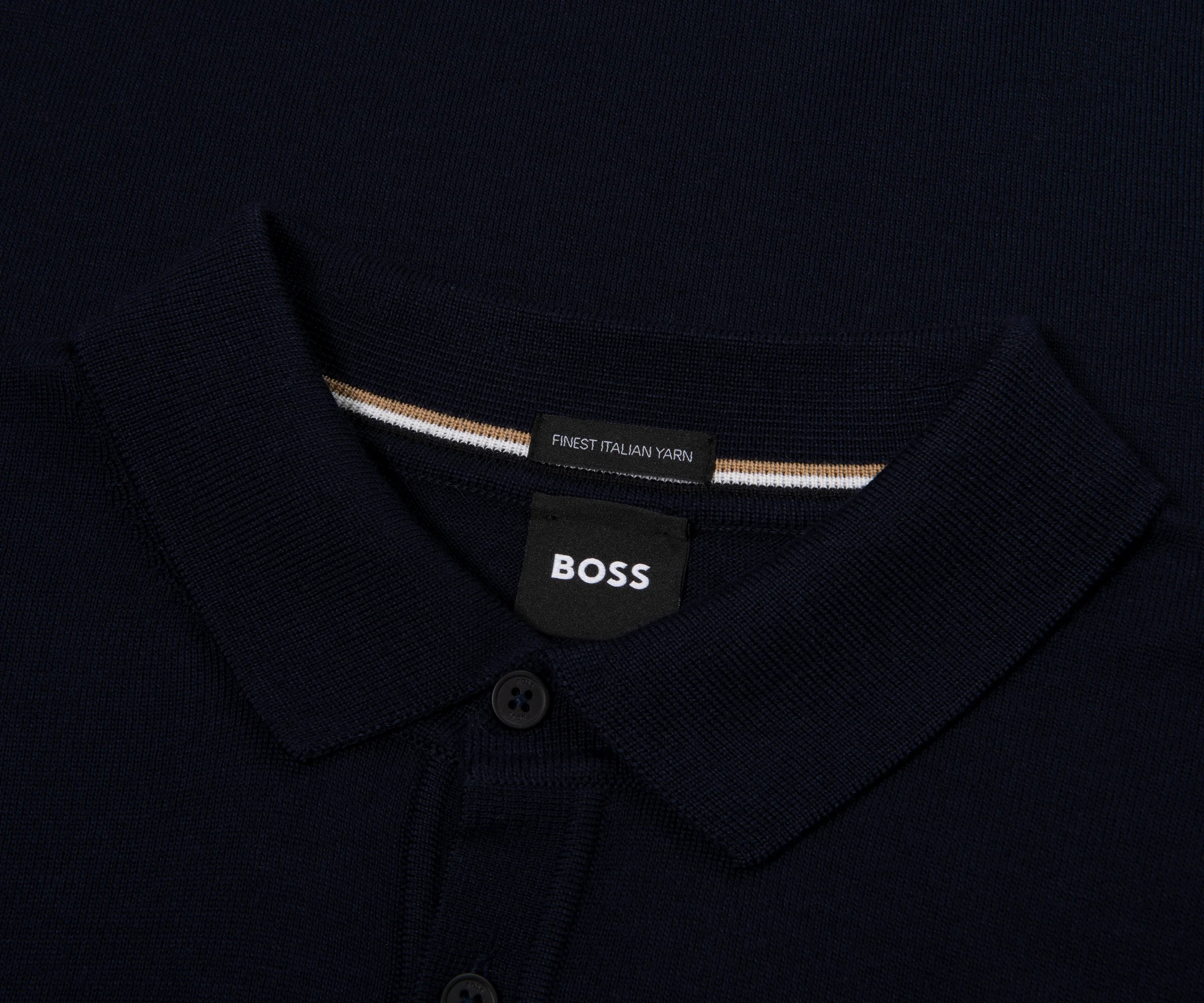 BOSS Lancione LS Wool Polo Navy - Image 2