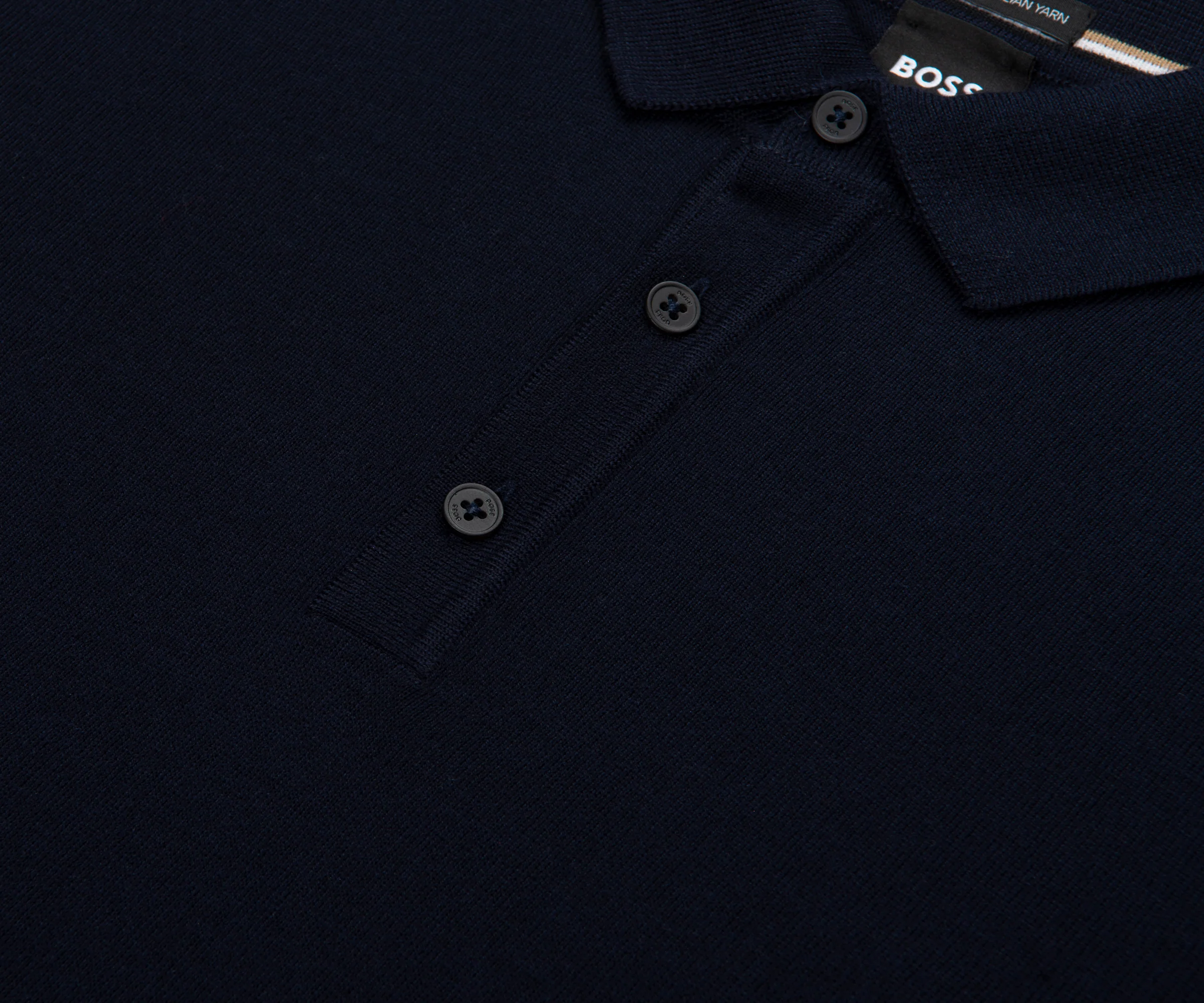 BOSS Lancione LS Wool Polo Navy - Image 3