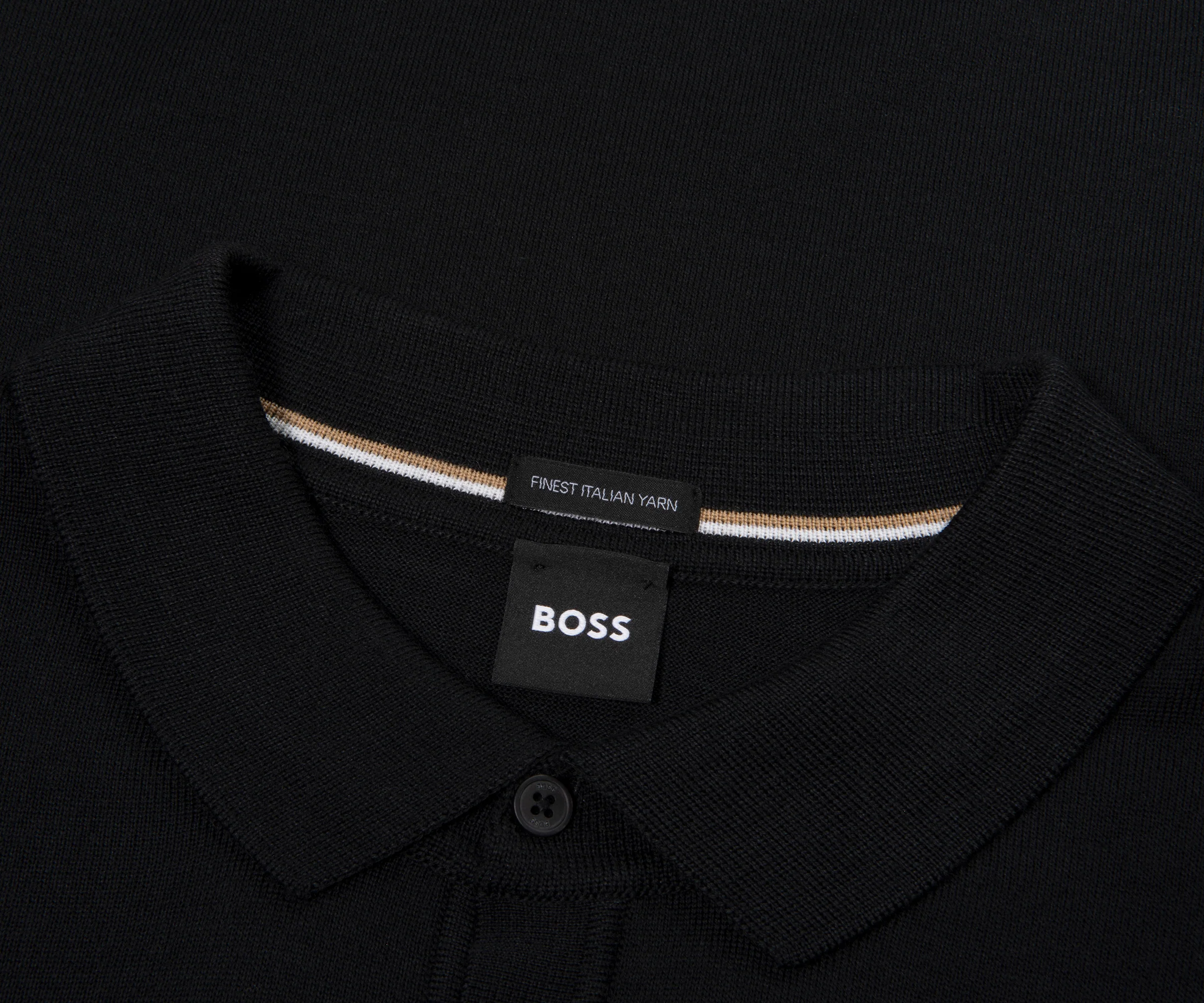 BOSS Lancione LS Wool Polo Black - Image 2