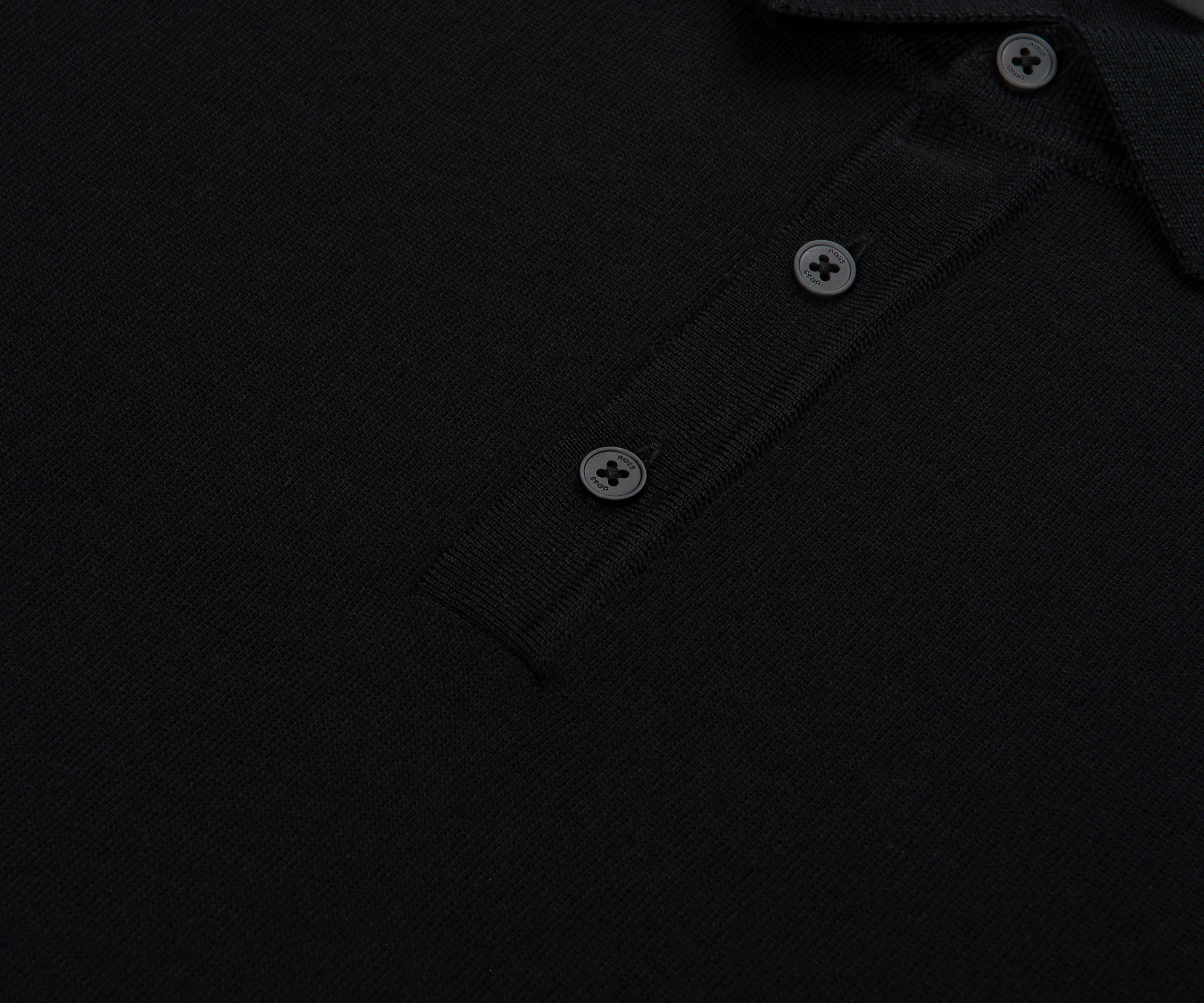 BOSS Lancione LS Wool Polo Black - Image 3