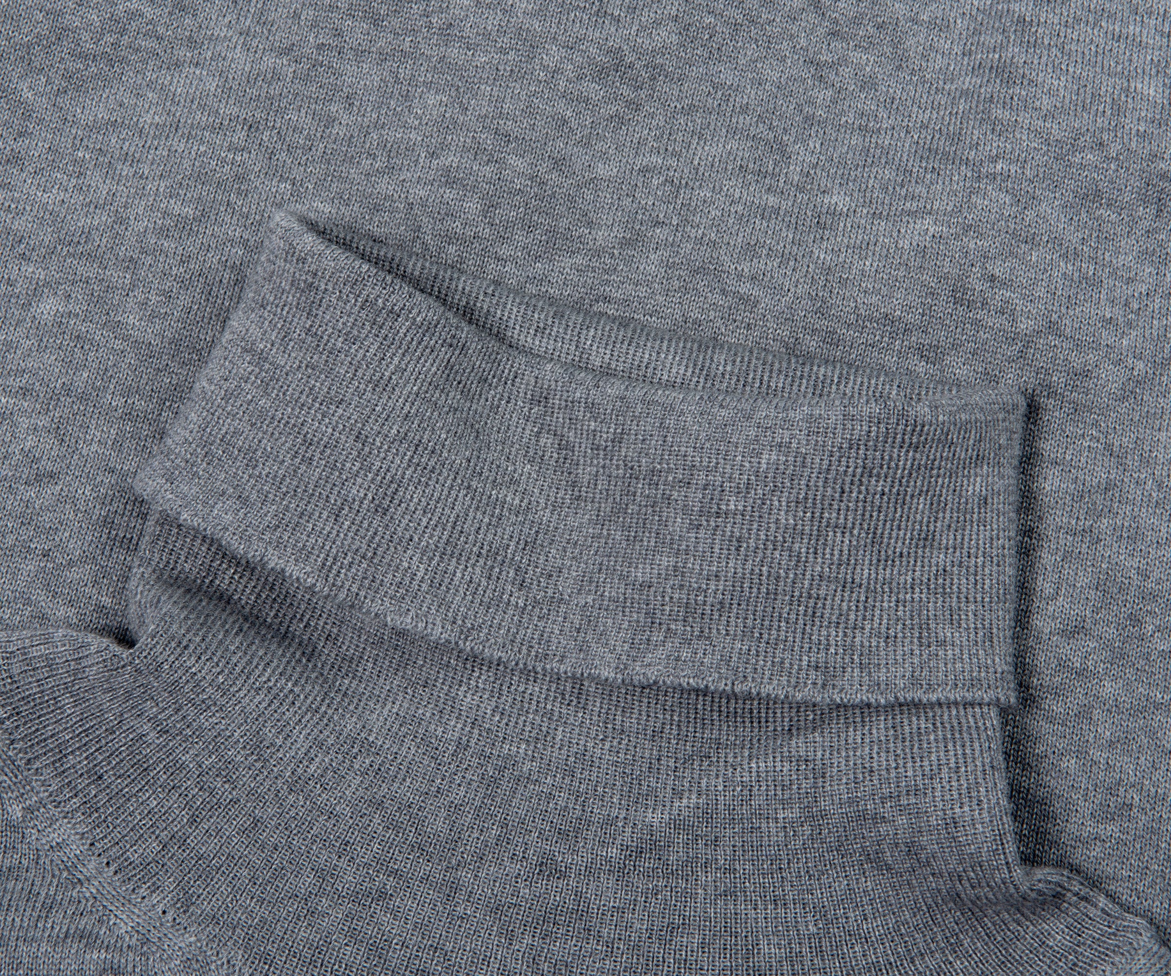 Canali Merino Wool Roll Neck Mid Grey - Image 3