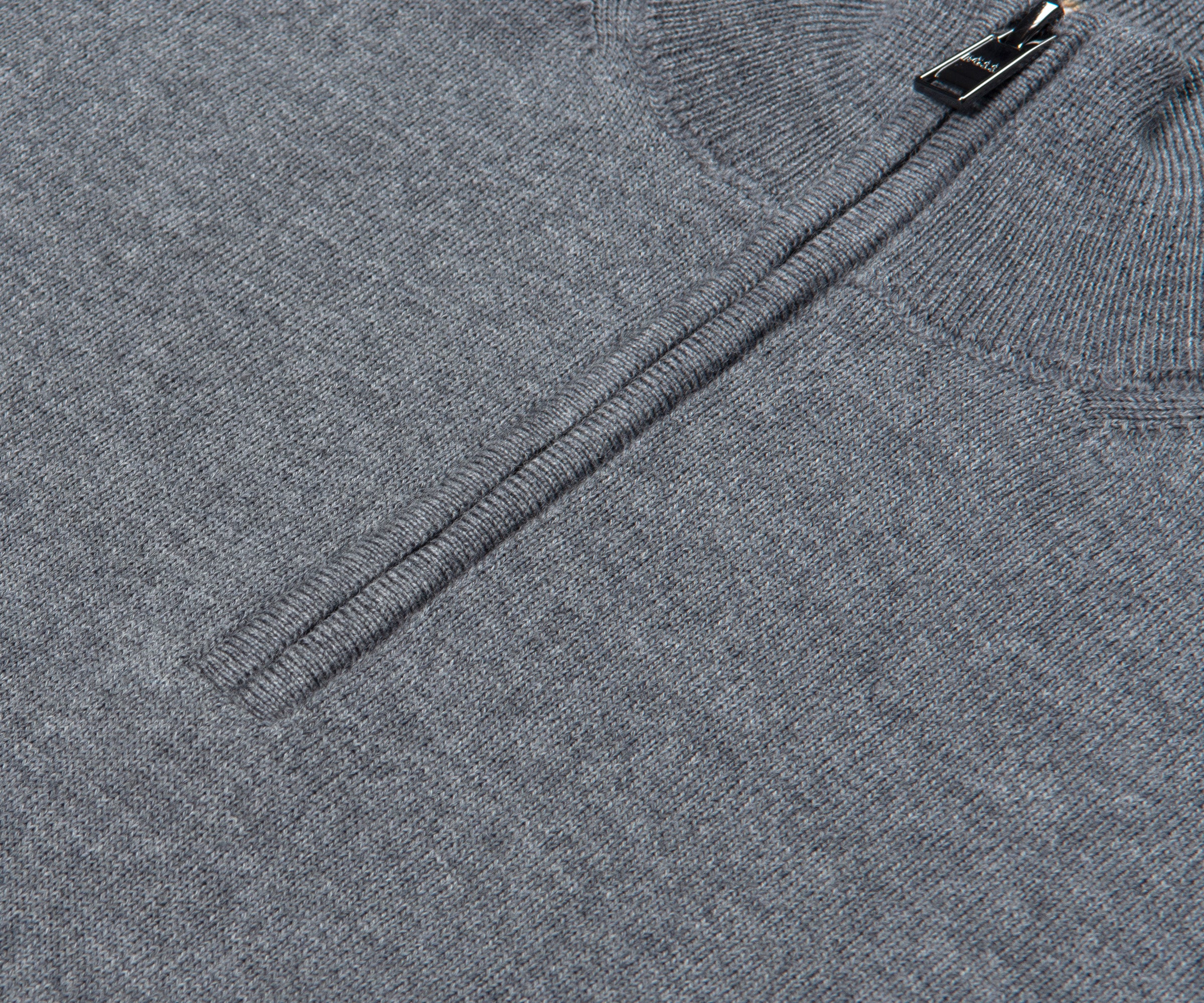 BOSS Ebenji 1/4 Zip Wool Knitwear Medium Grey - Image 2