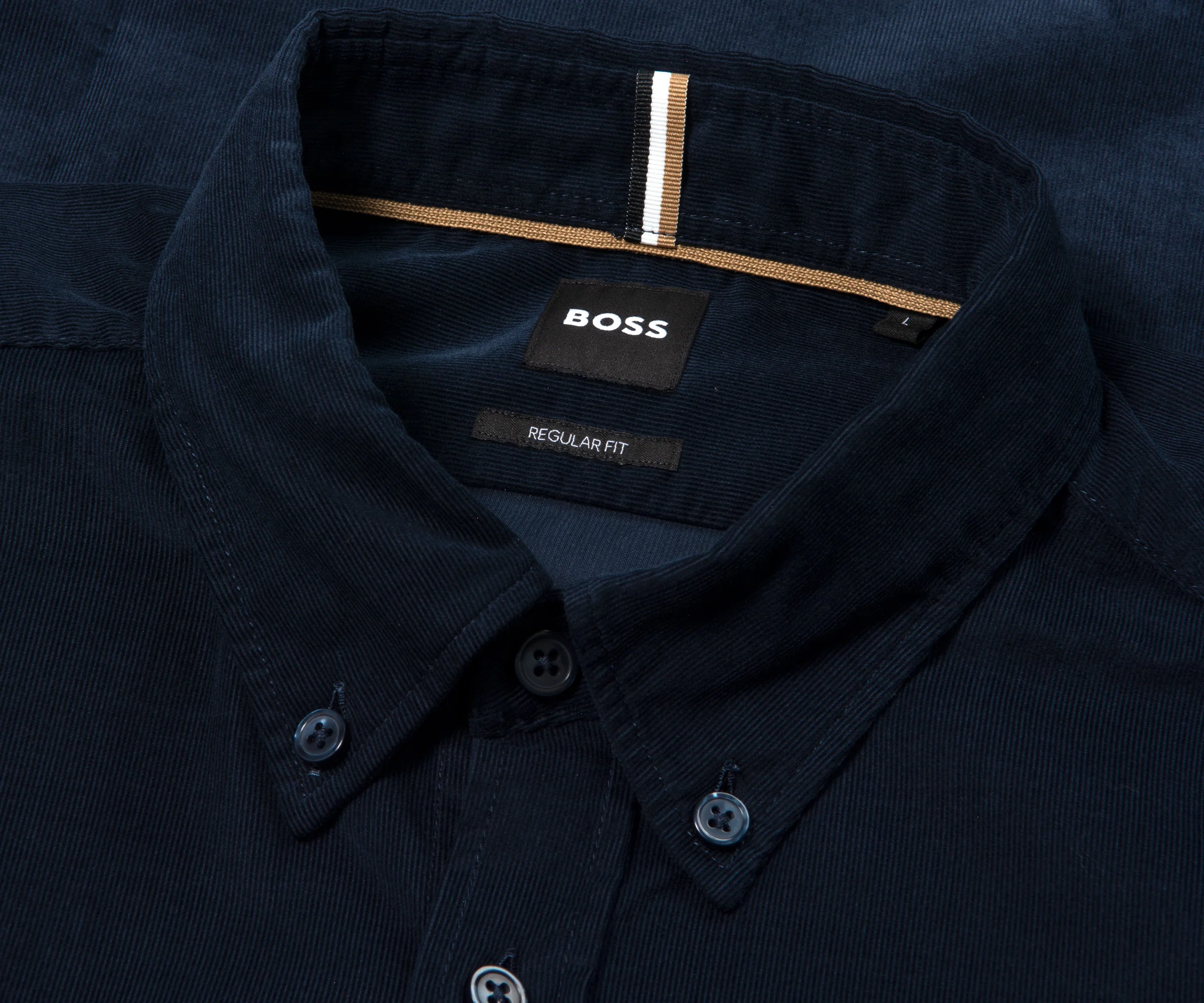 BOSS C-Liam Fine Cord LS Shirt Navy - Image 4