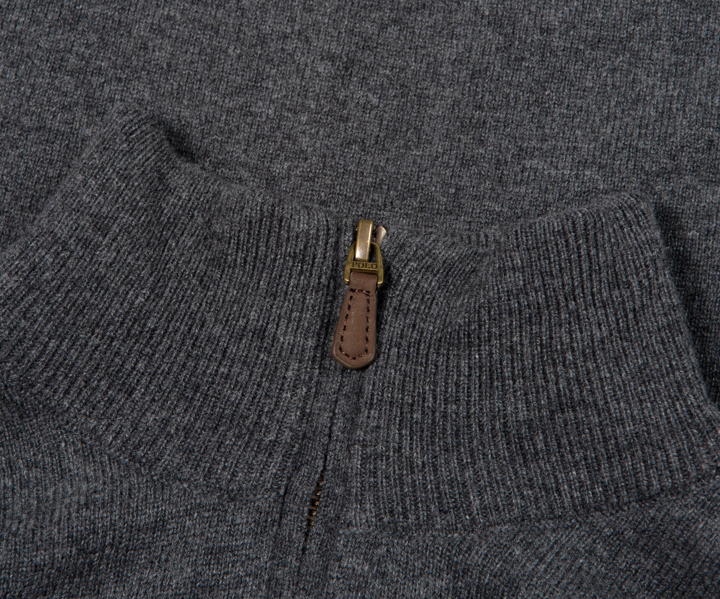 Ralph Lauren Classic Logo 1/4 Zip Knit Dark Charcoal Heather - Image 4