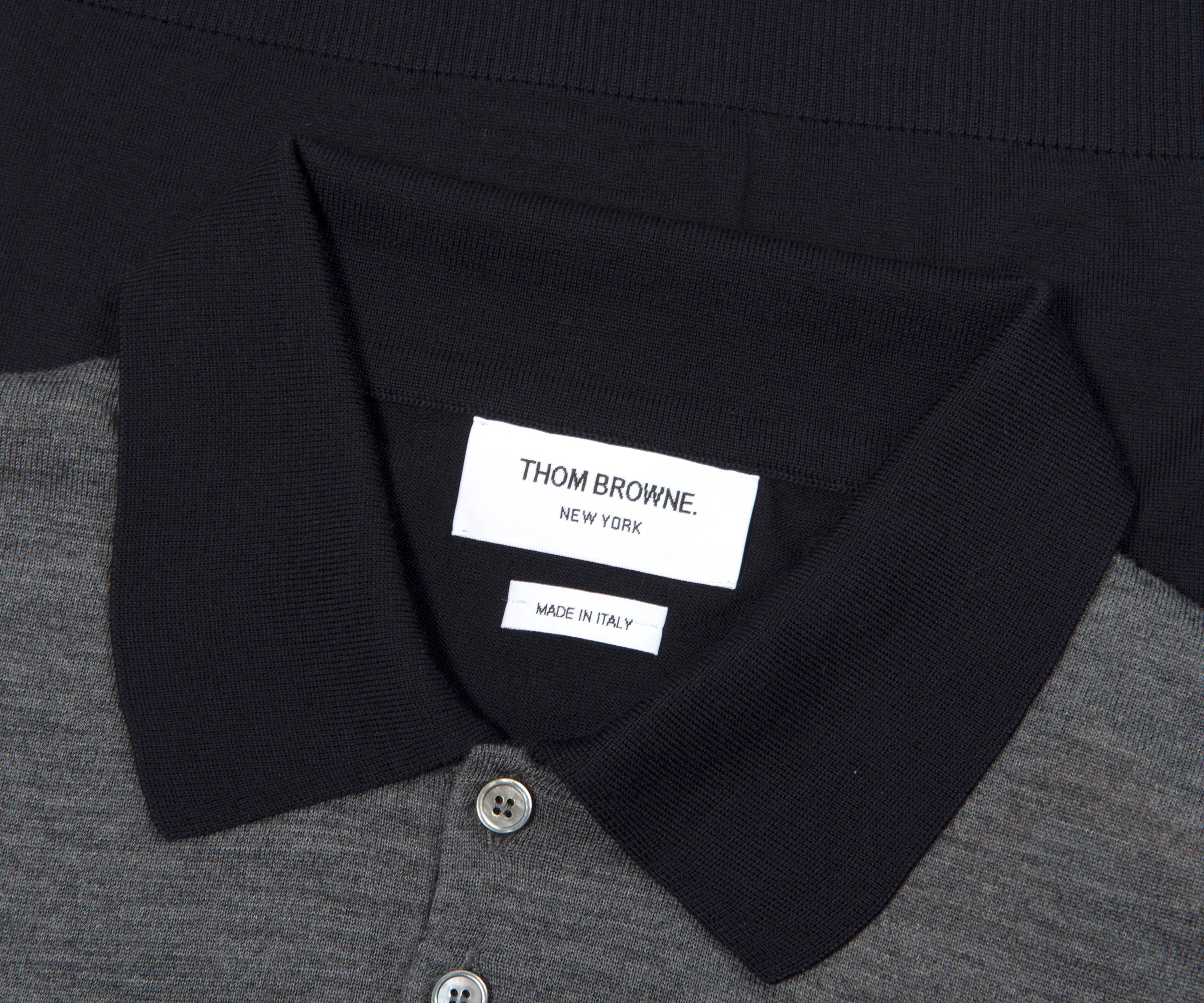 Thom Browne Funmix Fine Merino Wool 4-Bar Relaxed Fit Polo - Image 4