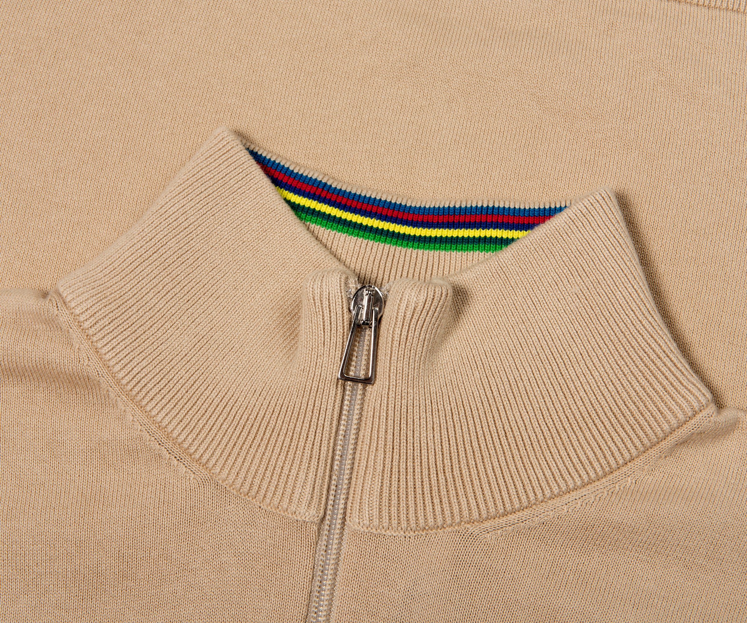 Paul Smith PS 1/4 Zebra Logo Zip Knit Medium Beige - Image 2