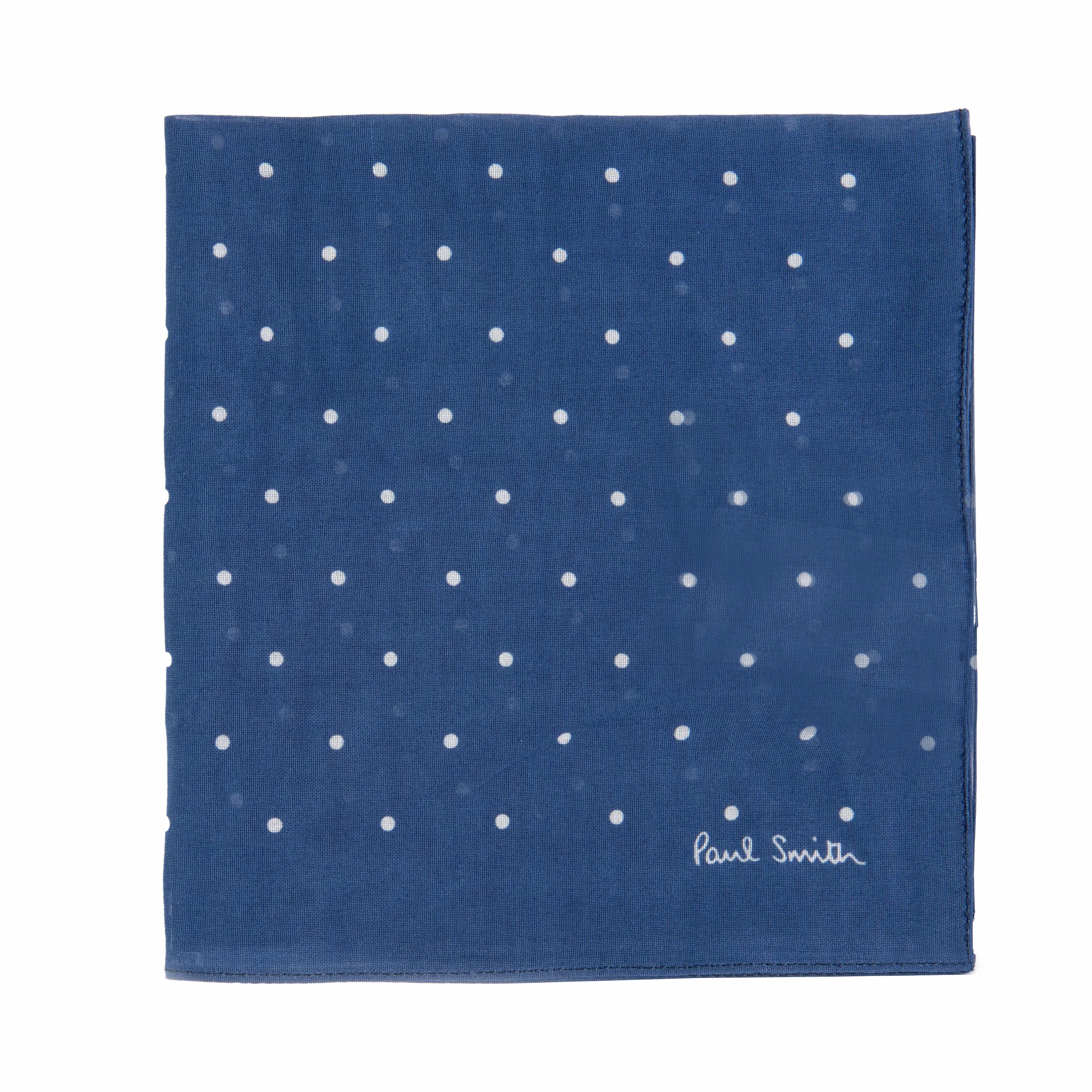Paul Smith Large Spotted Pocket Square Indigo