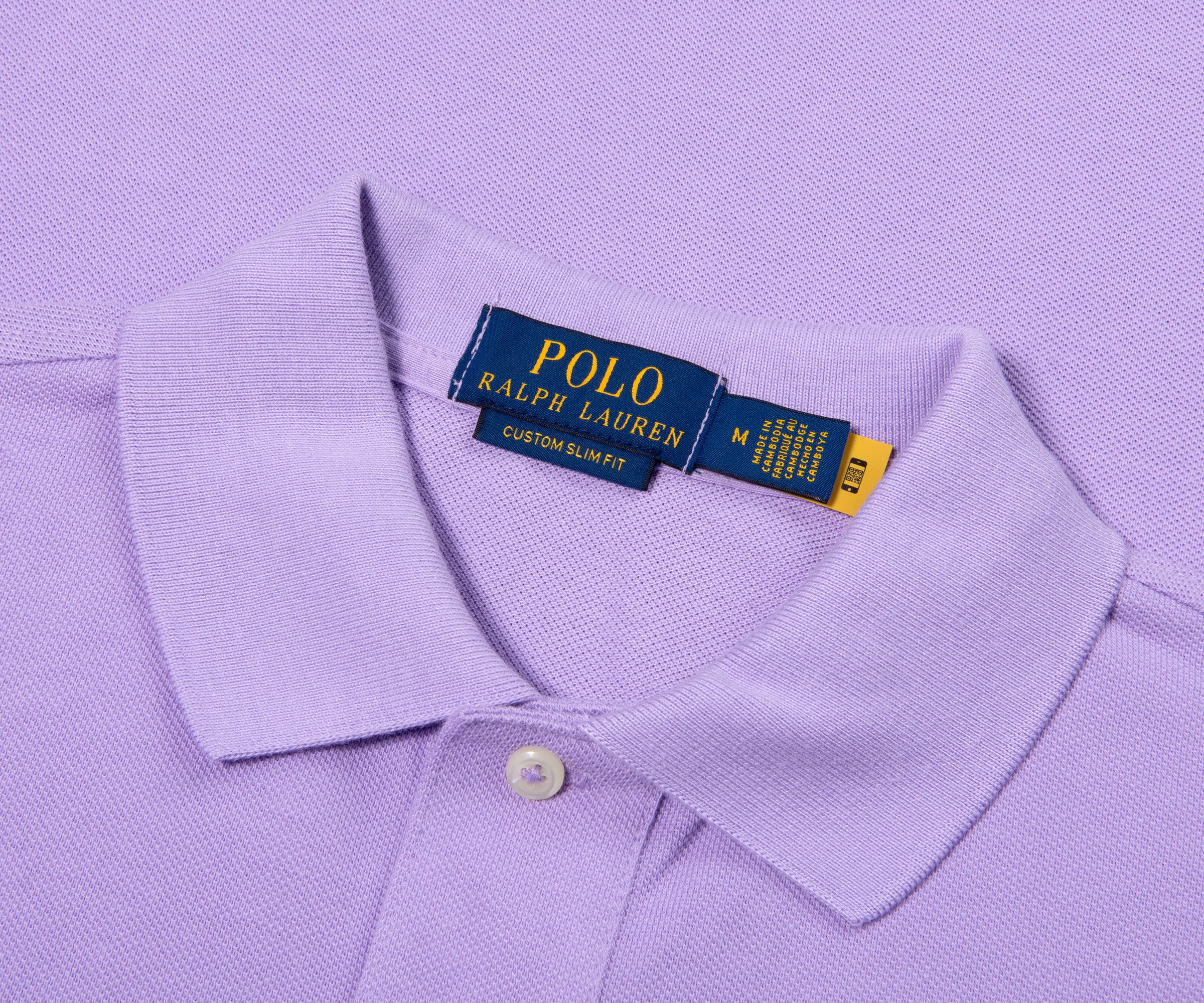 Ralph Lauren Custom Slim Fit Mesh polo Shirt Light Lilac - Image 2