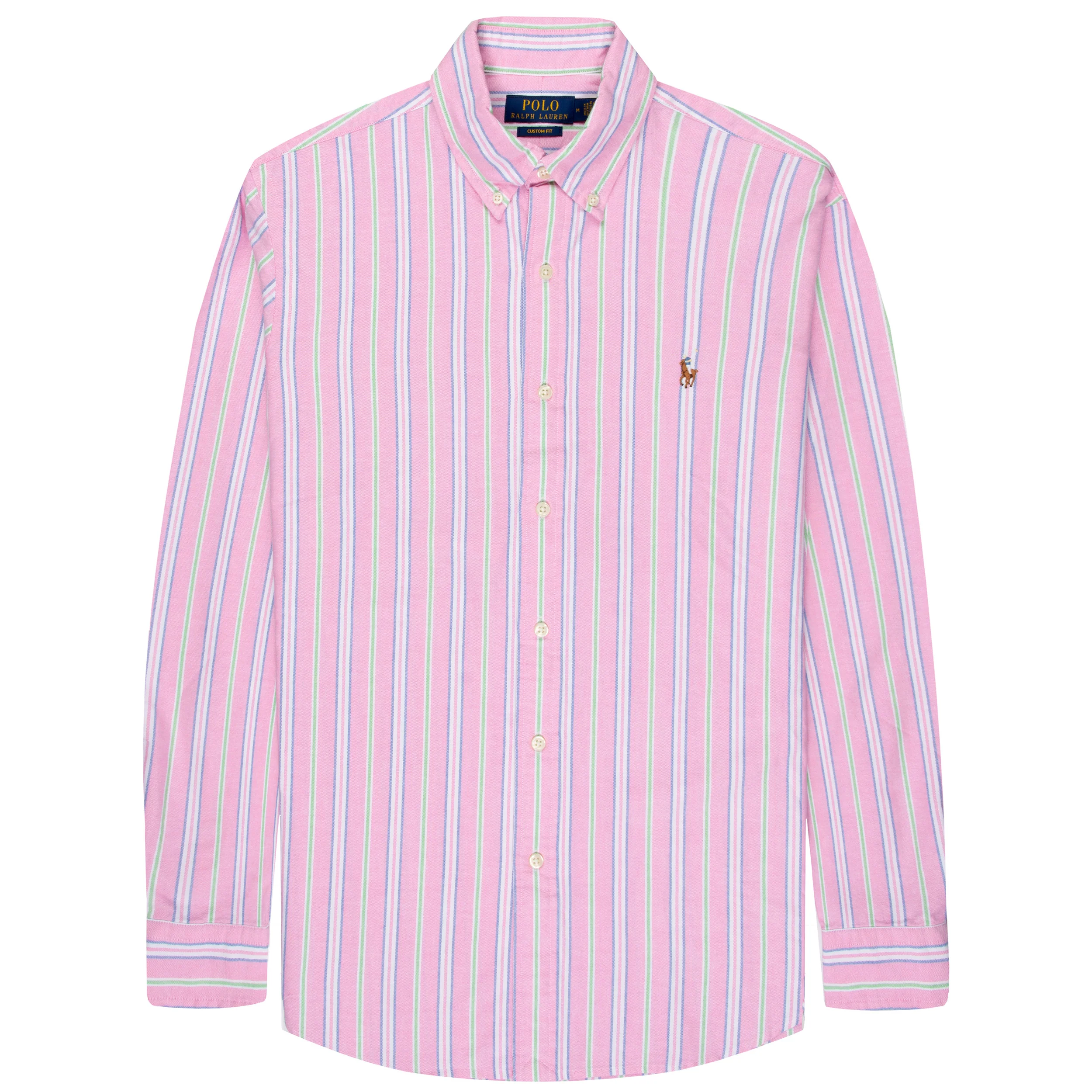 Ralph Lauren Custom Fit Striped Oxford Shirt Pink/White