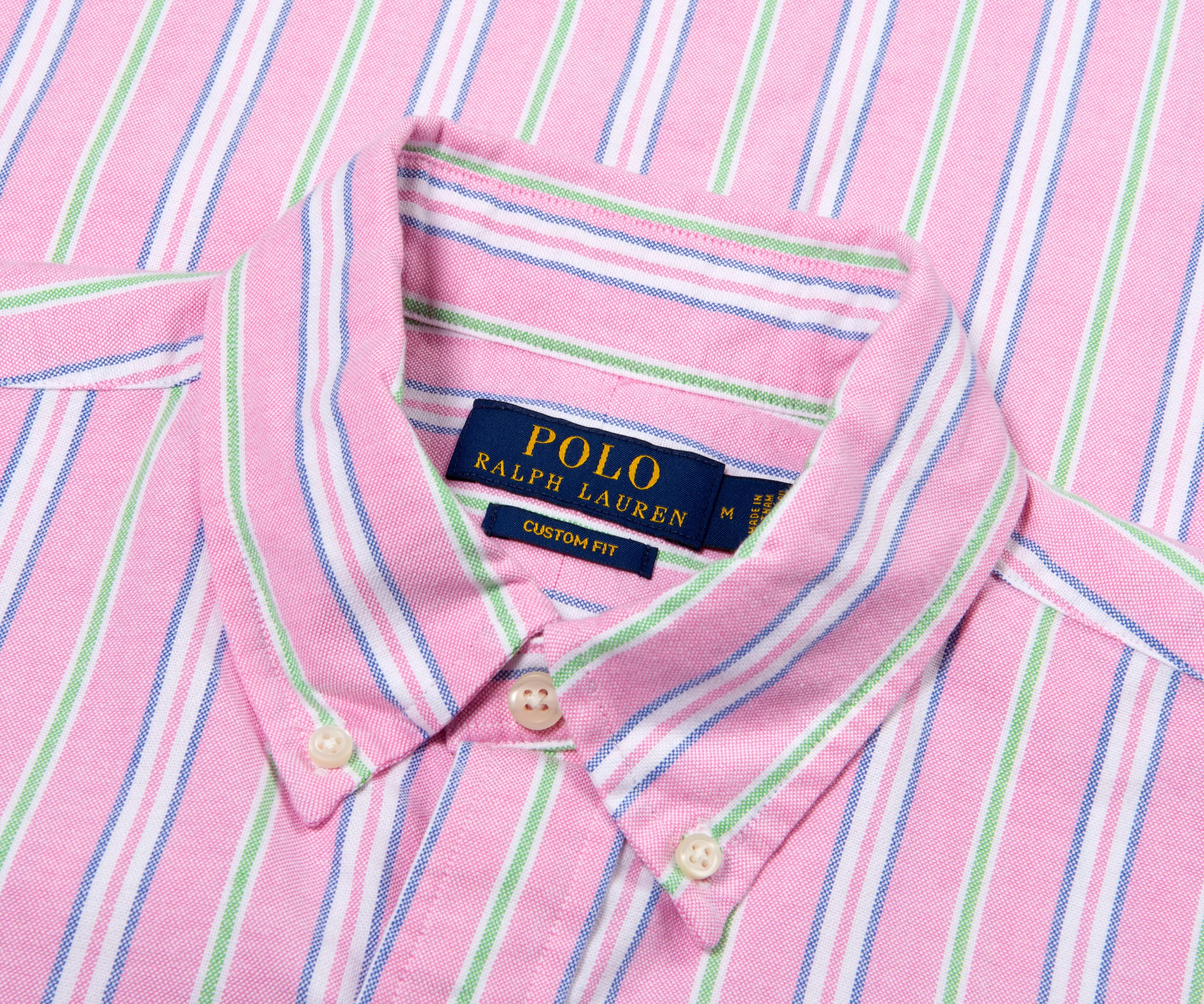 Ralph Lauren Custom Fit Striped Oxford Shirt Pink/White - Image 2
