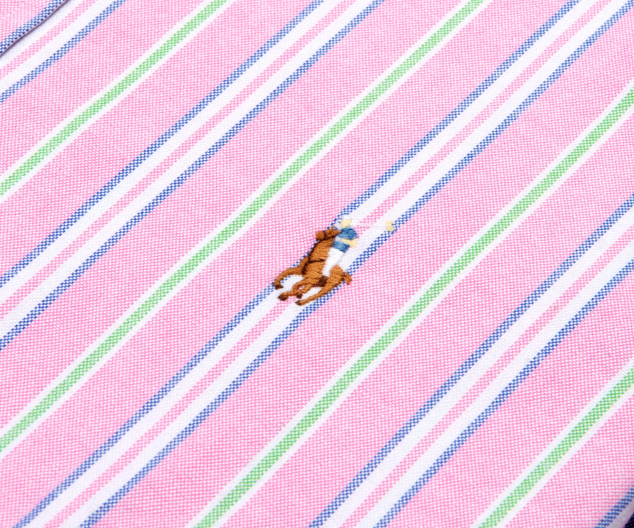 Ralph Lauren Custom Fit Striped Oxford Shirt Pink/White - Image 3