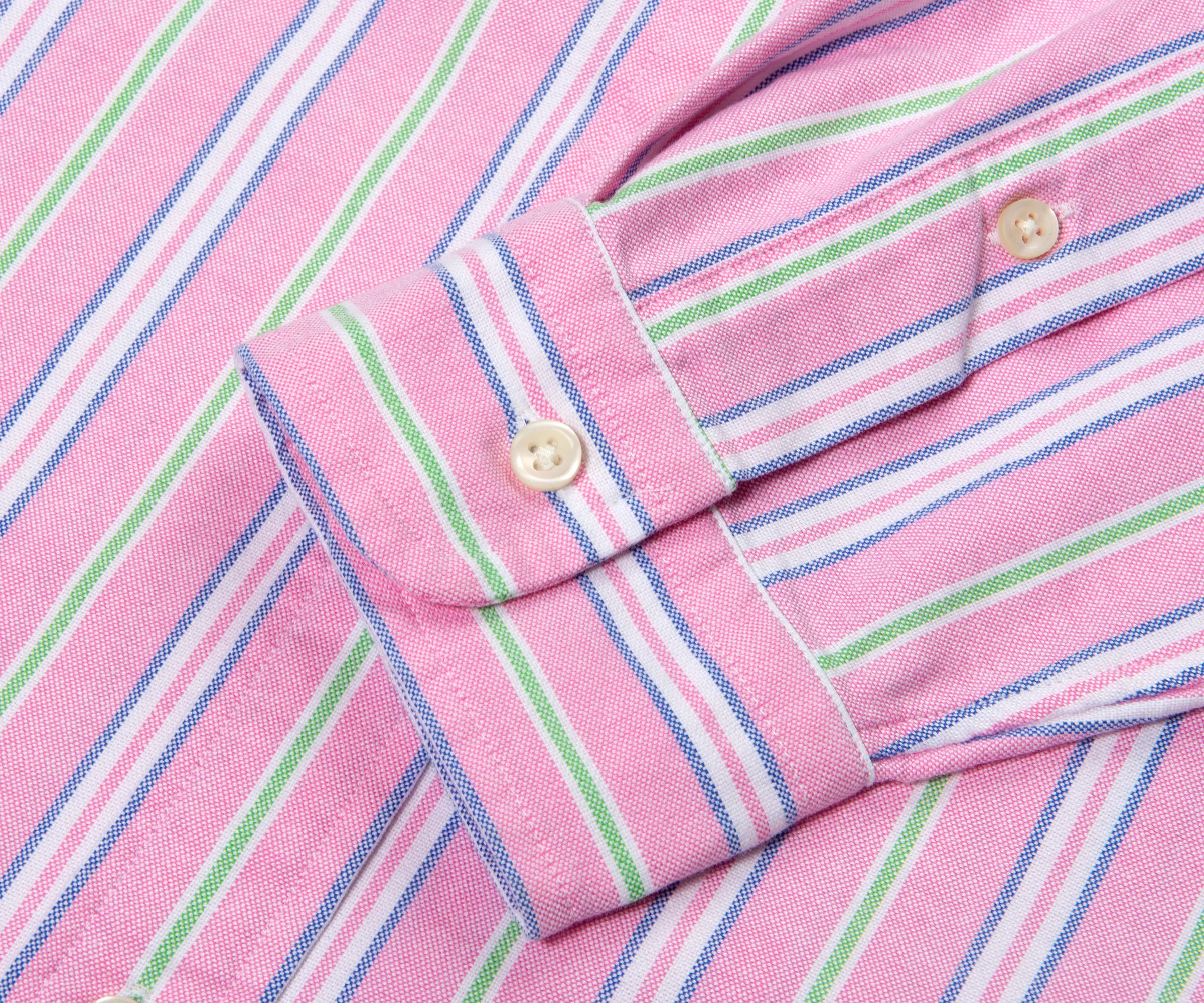 Ralph Lauren Custom Fit Striped Oxford Shirt Pink/White - Image 5