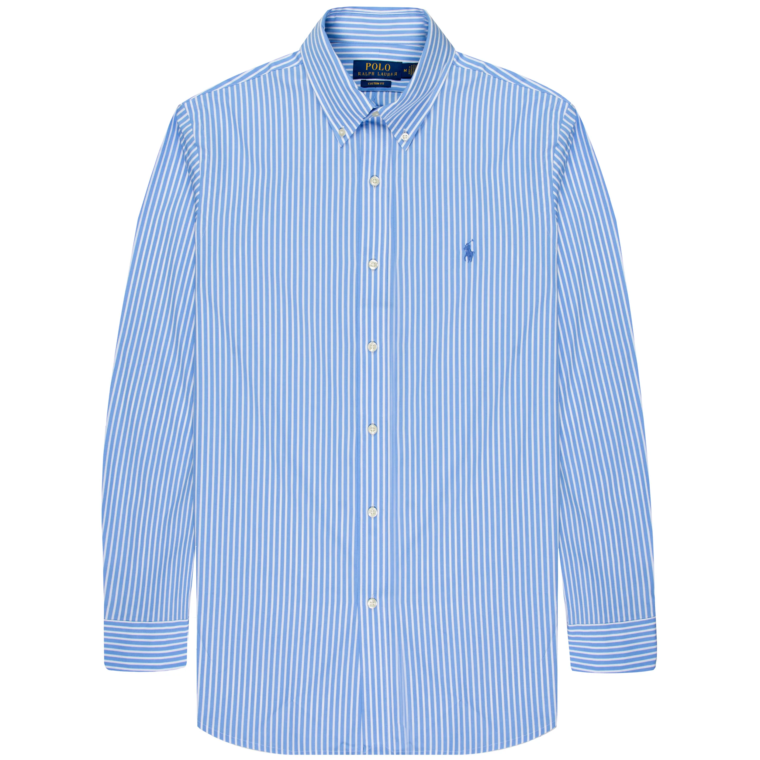 Ralph Lauren Custom Fit Stripe Stretch poplin Shirt Blue/White